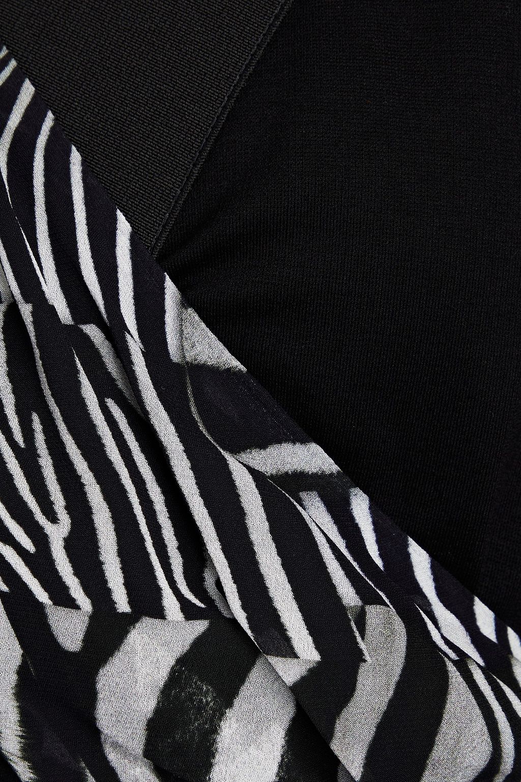 JUST CAVALLI Wrap-effect zebra-print georgette and jersey mini dress