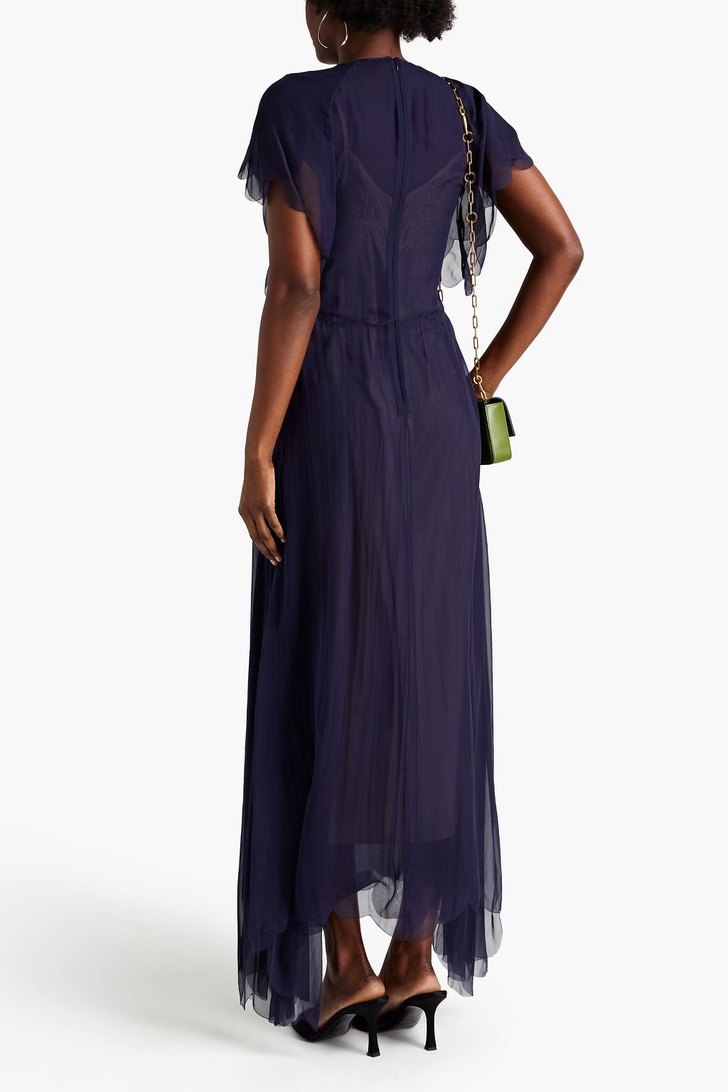 VALENTINO GARAVANI Gathered silk-voile maxi dress