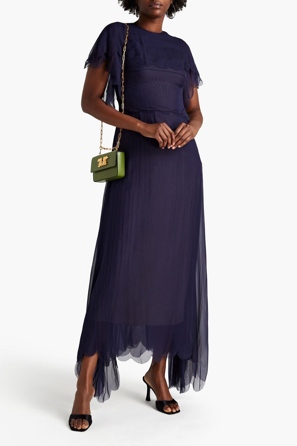 VALENTINO GARAVANI Gathered silk-voile maxi dress