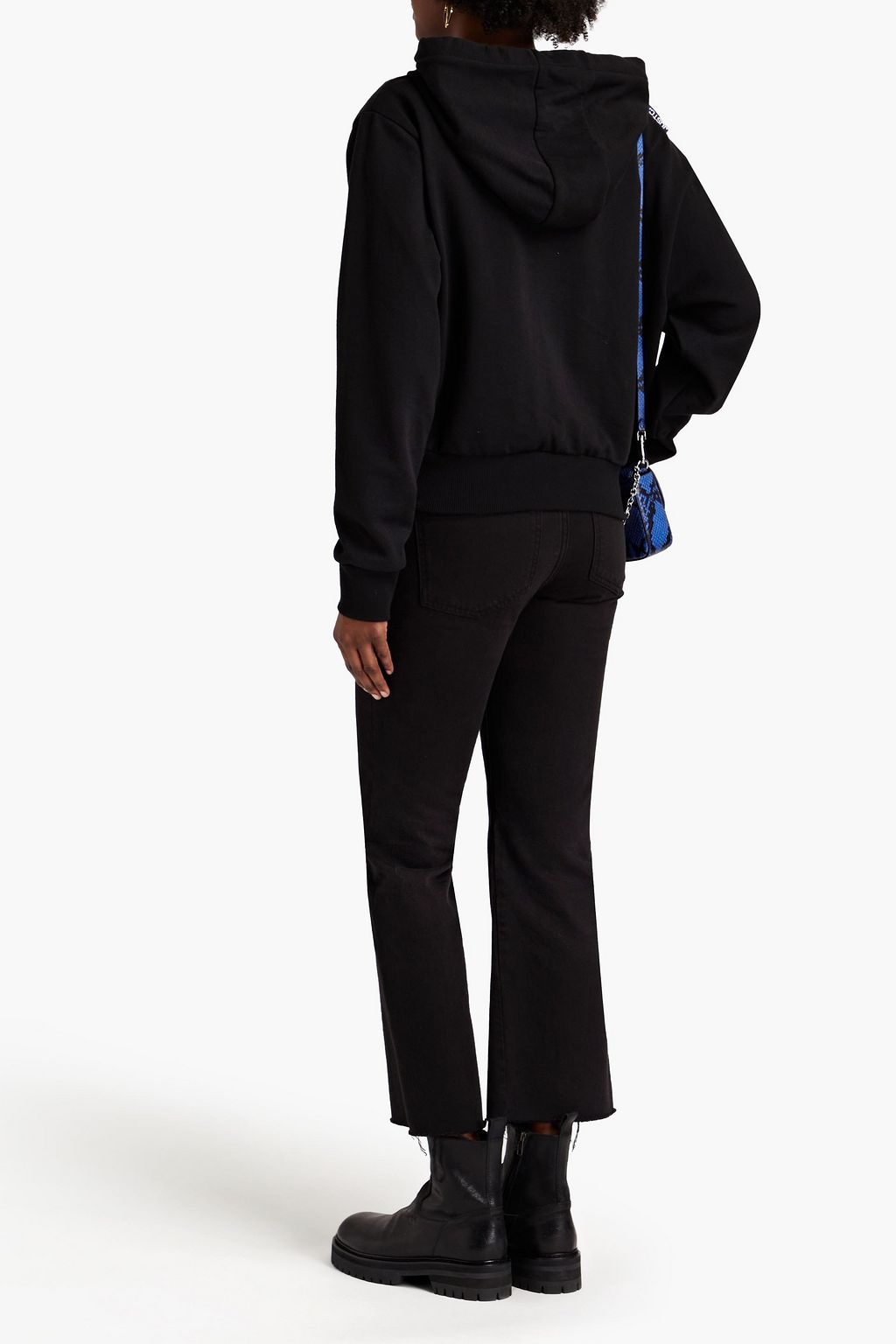 JUST CAVALLI Embellished French cotton-terry hoodie