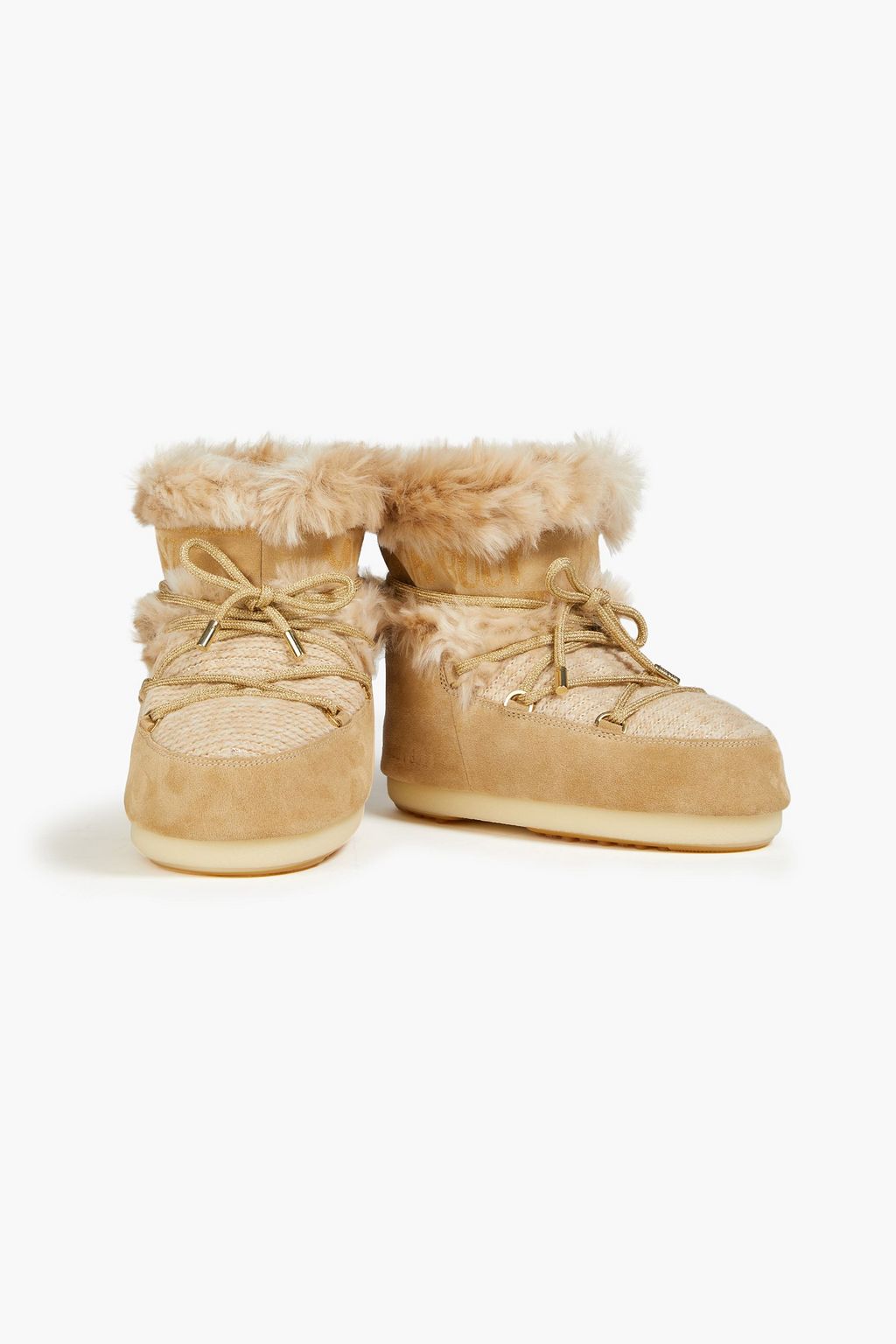 MOON BOOT Faux fur-lined suede snow boots