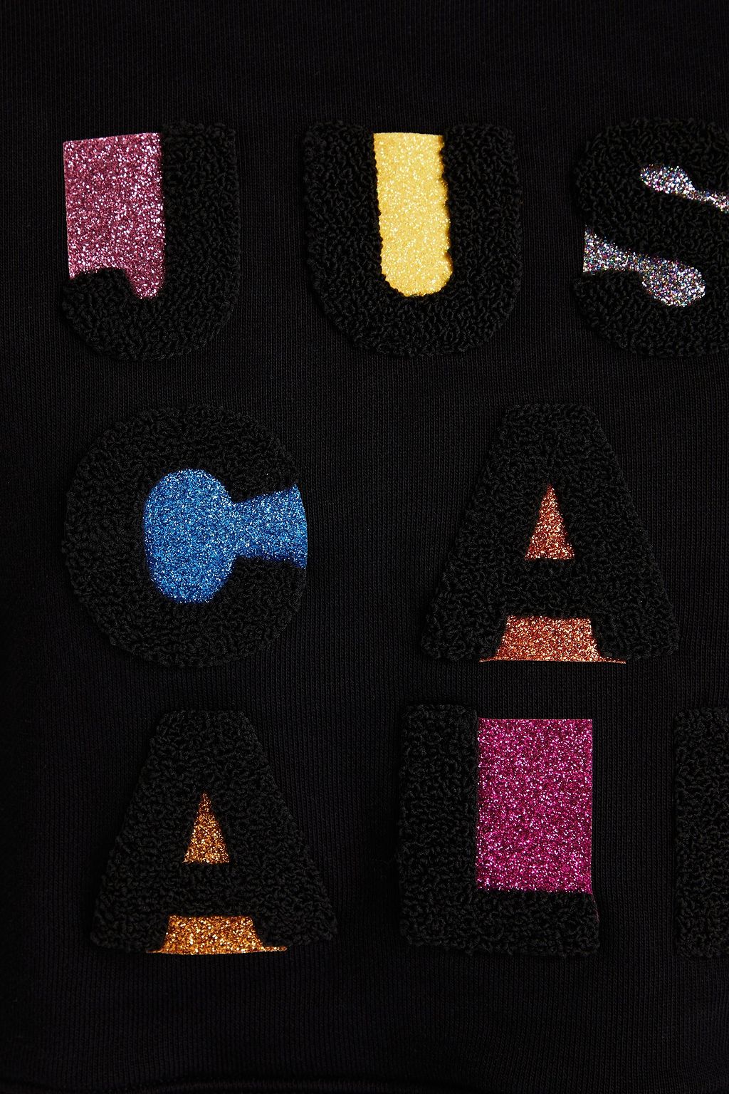 JUST CAVALLI Glittered French cotton-terry sweatshirt