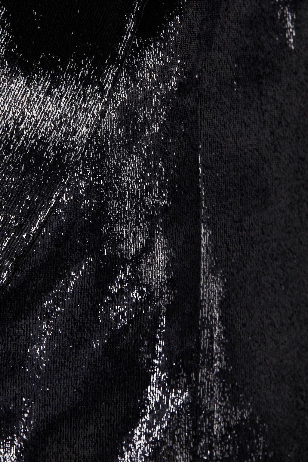 JUST CAVALLI Satin-trimmed logo-appliquéd tinsel blazer