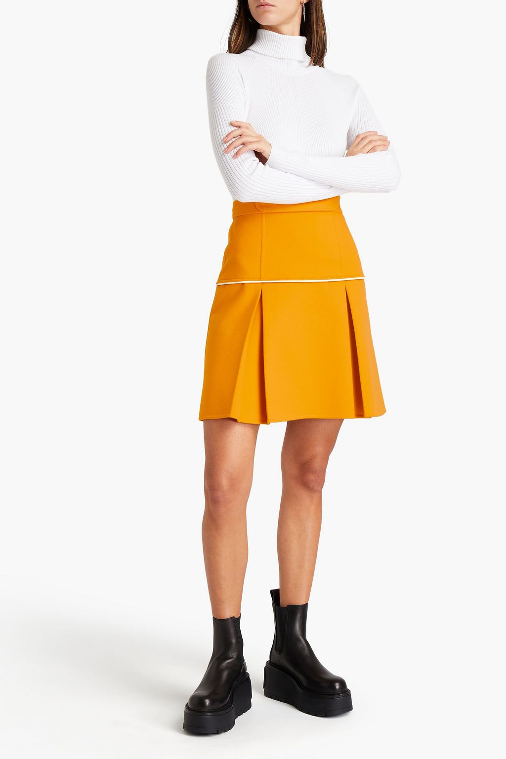 VALENTINO GARAVANI Wool and cashmere-blend felt mini skirt