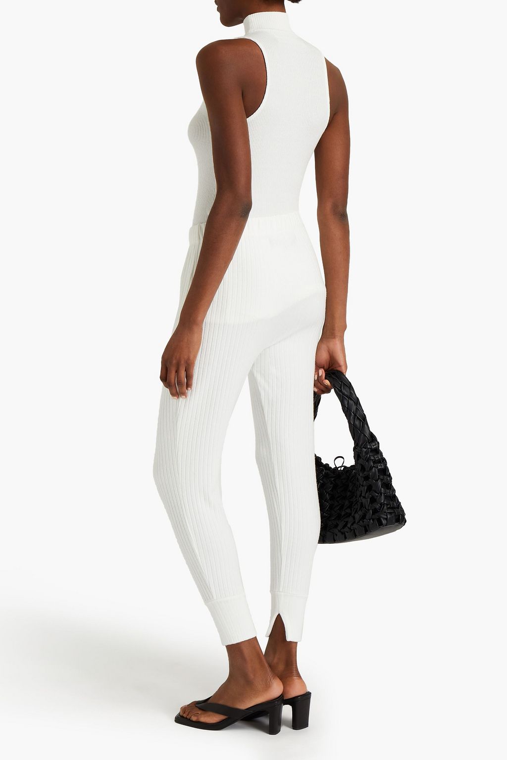 ENZA COSTA Cutout ribbed jersey top