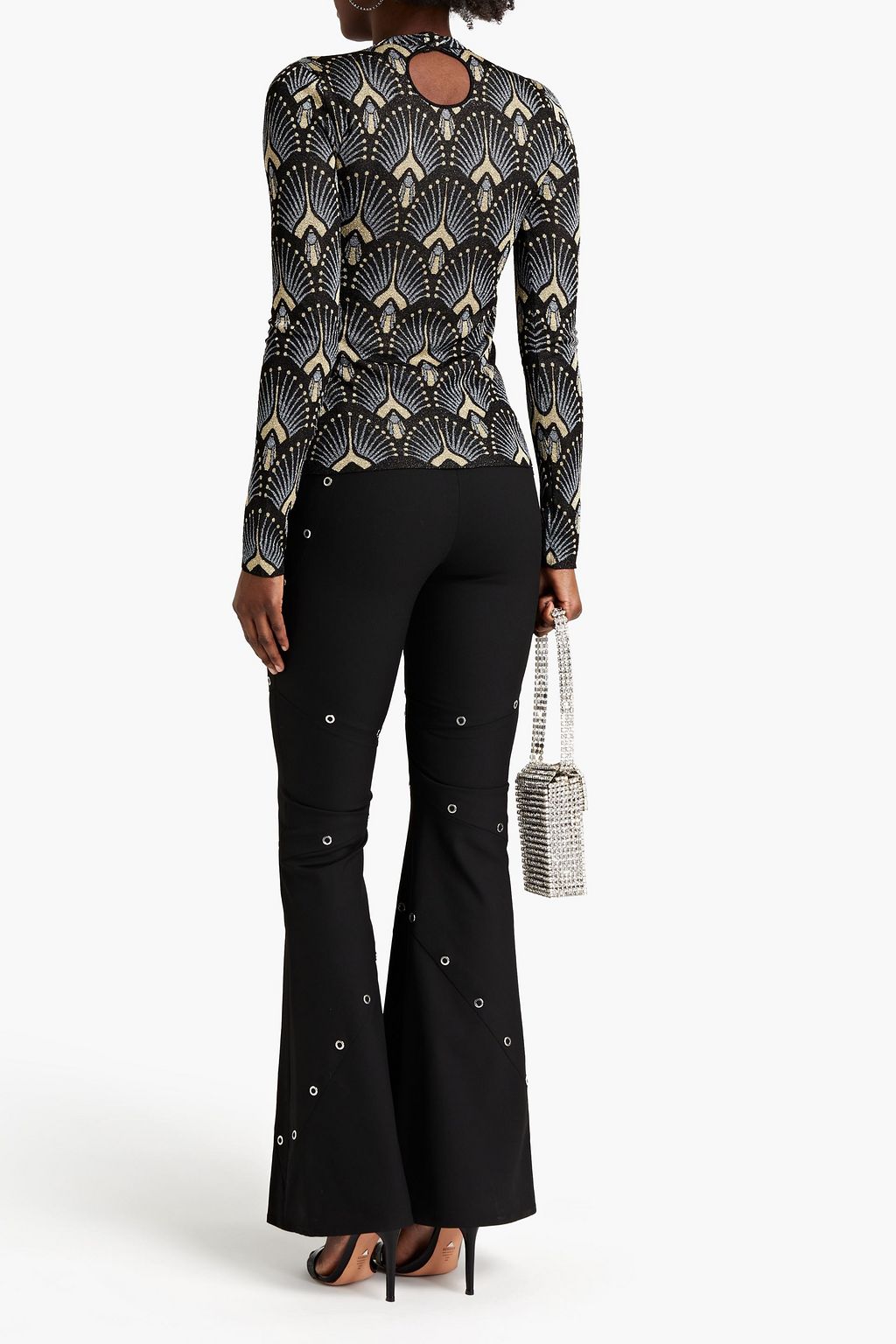 RABANNE Metallic jacquard-knit top