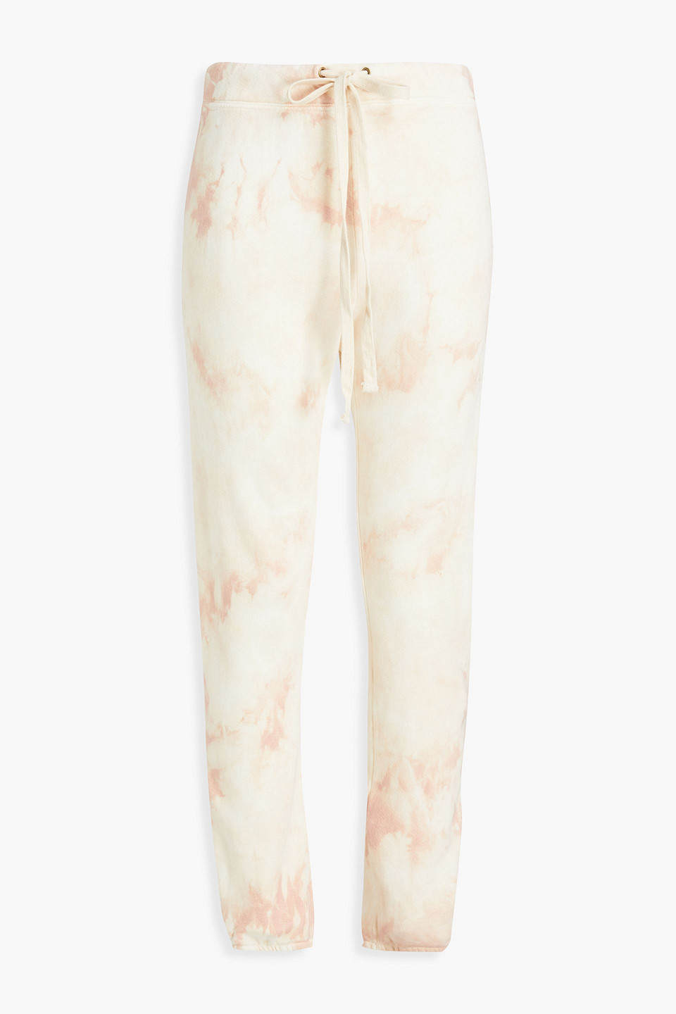 ENZA COSTA Tie-dyed French cotton-blend terry track pants