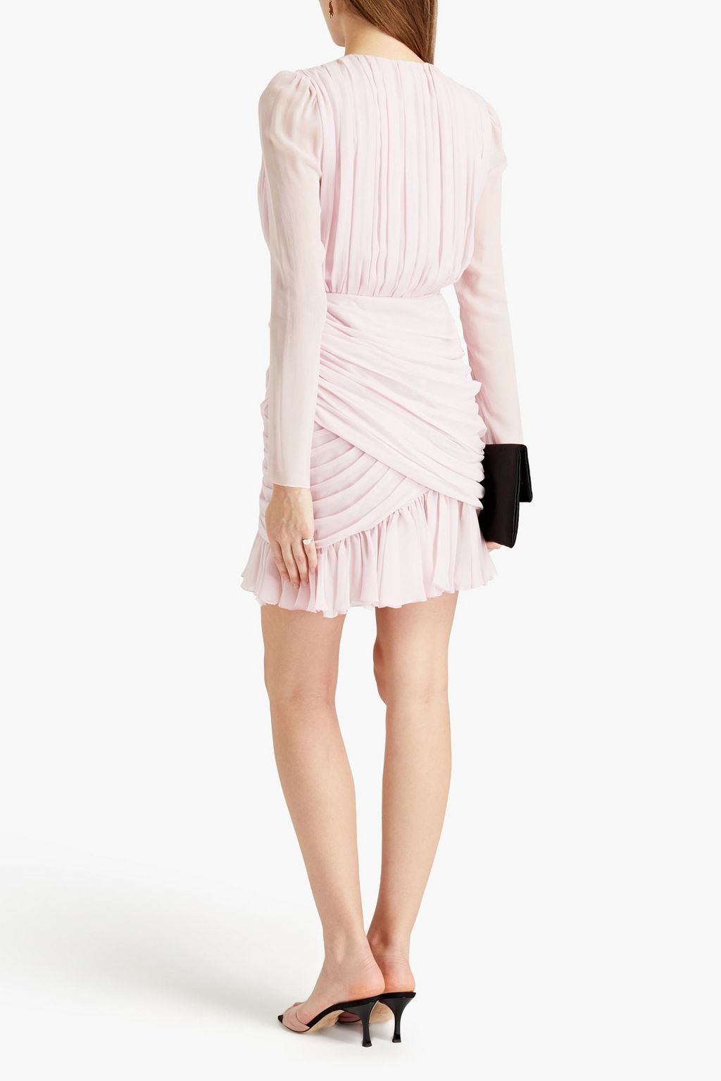 GIAMBATTISTA VALLI Pleated draped silk-chiffon mini dress