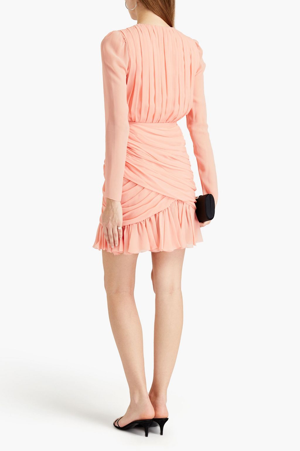 GIAMBATTISTA VALLI Pleated draped silk-chiffon mini dress