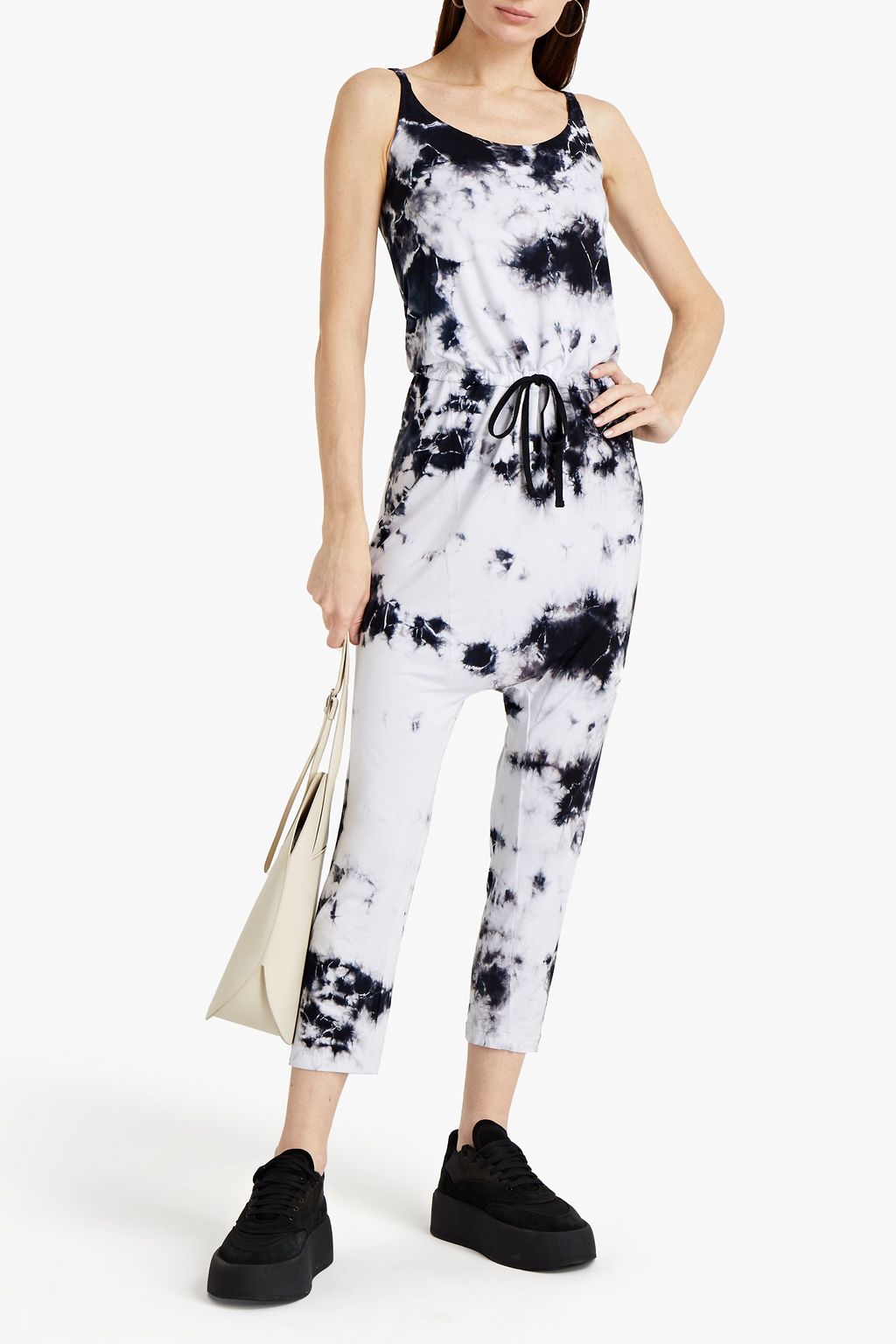 ENZA COSTA Tie-dyed jersey jumpsuit