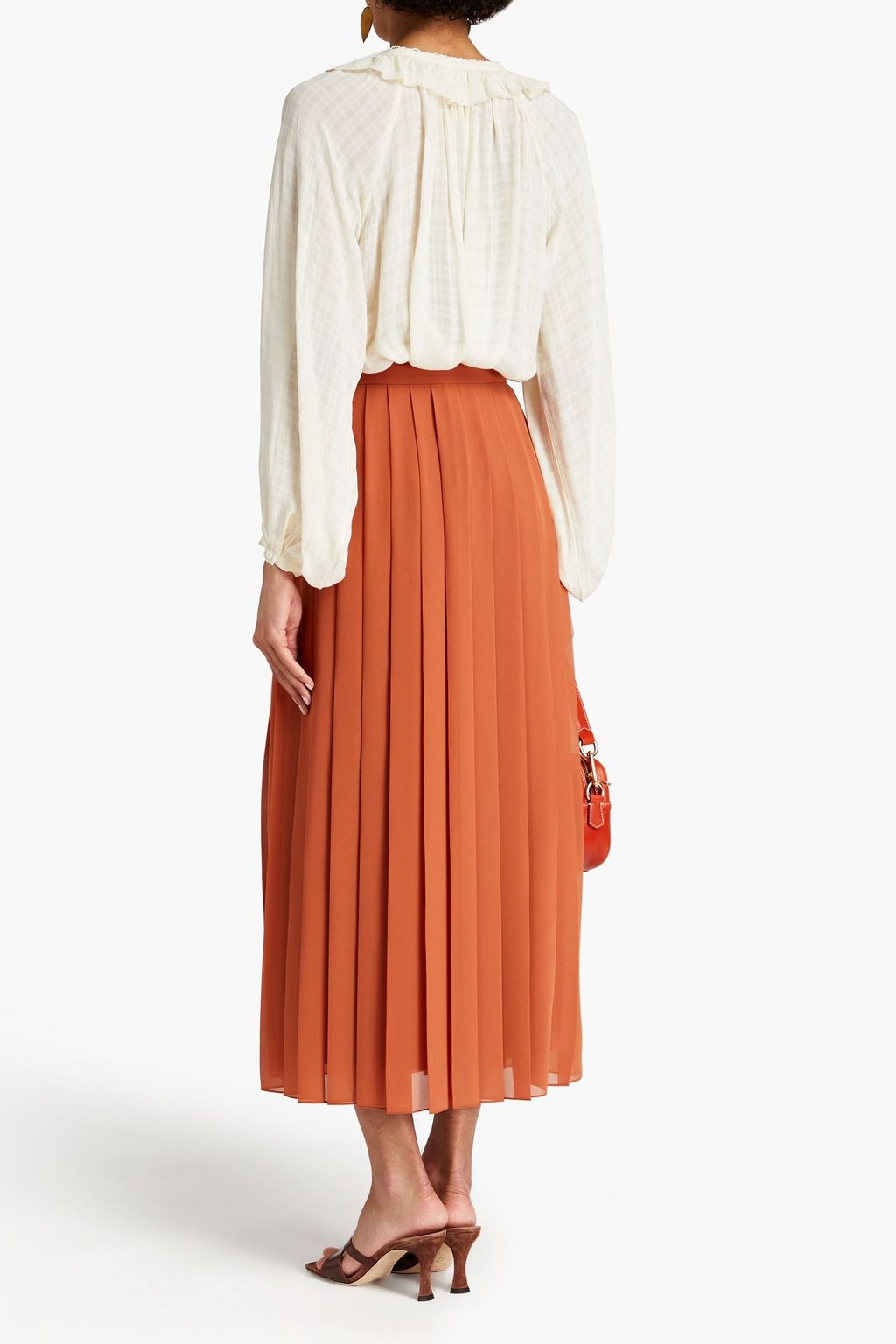 VANESSA BRUNO Ruffled checked crepe blouse