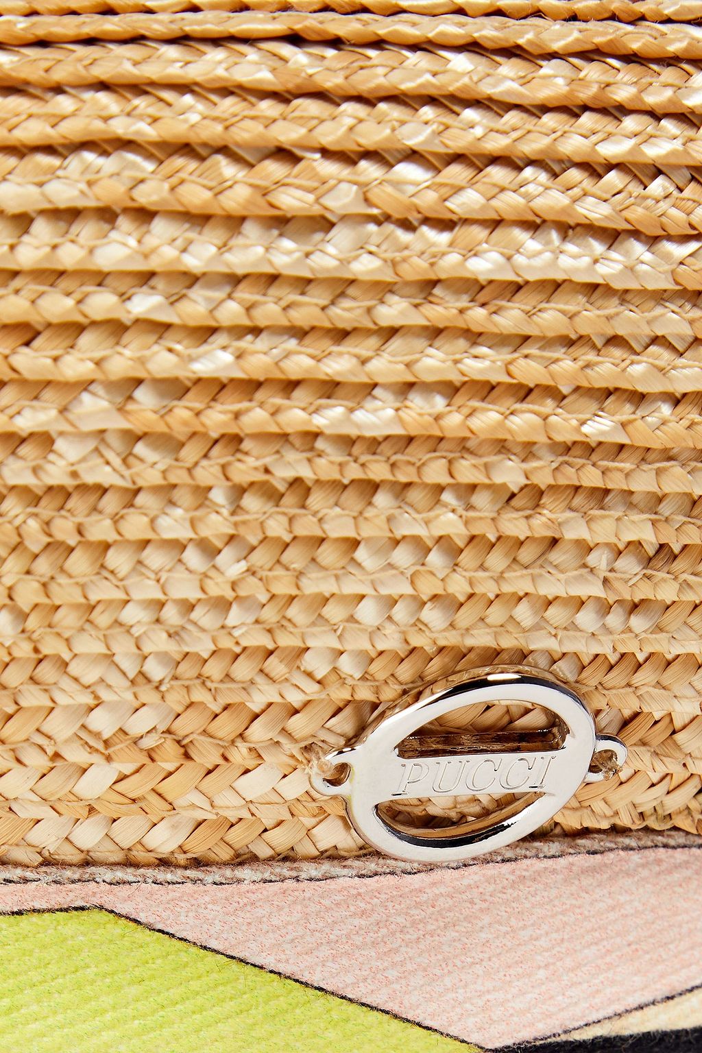 PUCCI Twill-trimmed straw beret
