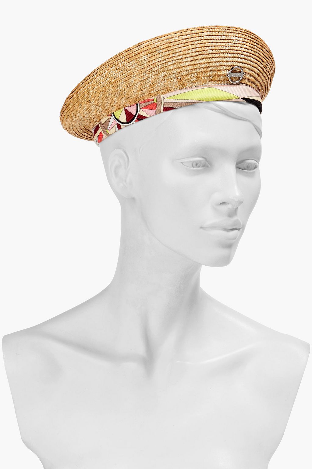 PUCCI Twill-trimmed straw beret