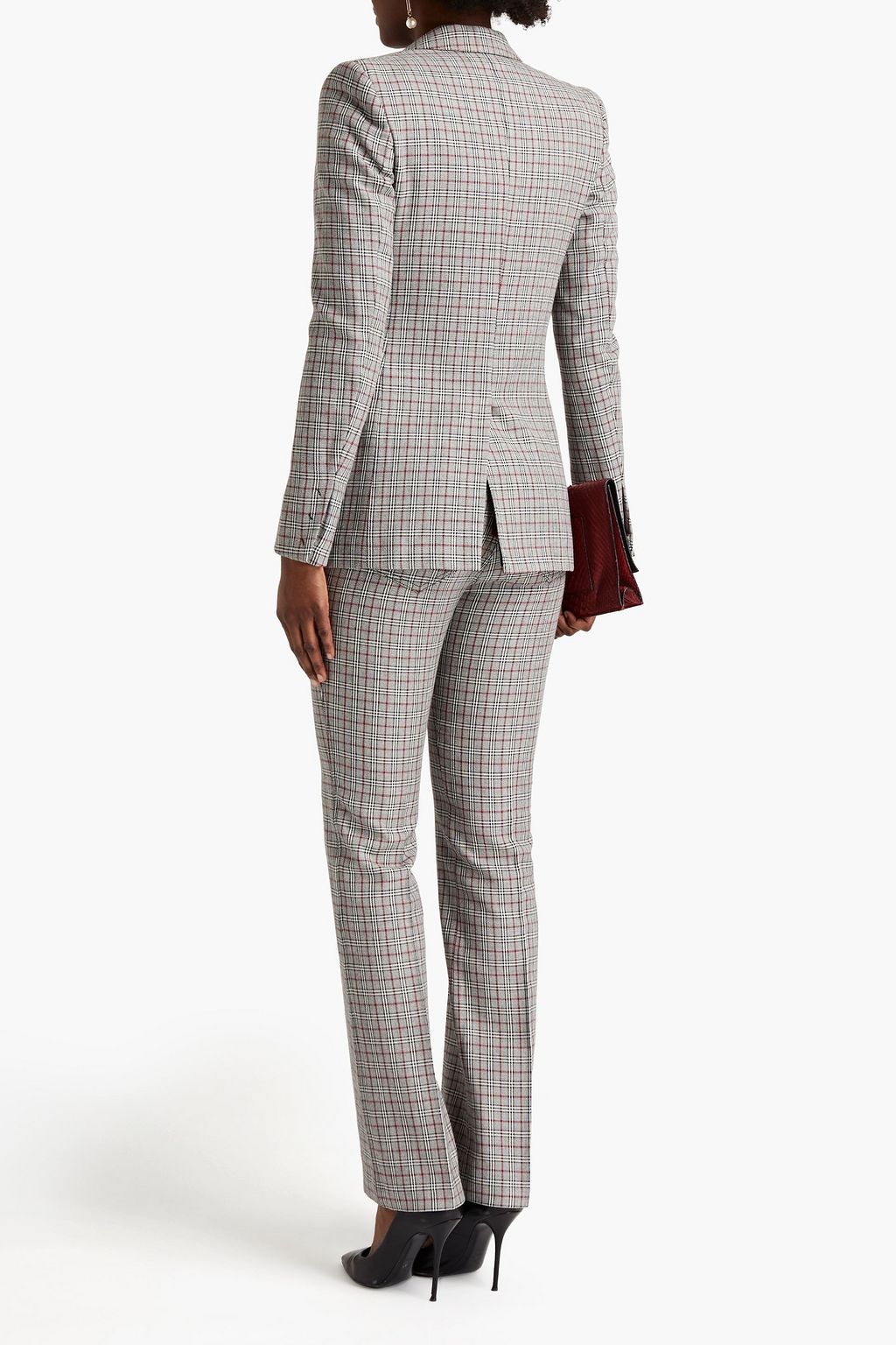 GIAMBATTISTA VALLI Prince of Wales checked wool and cotton-blend bootcut pants