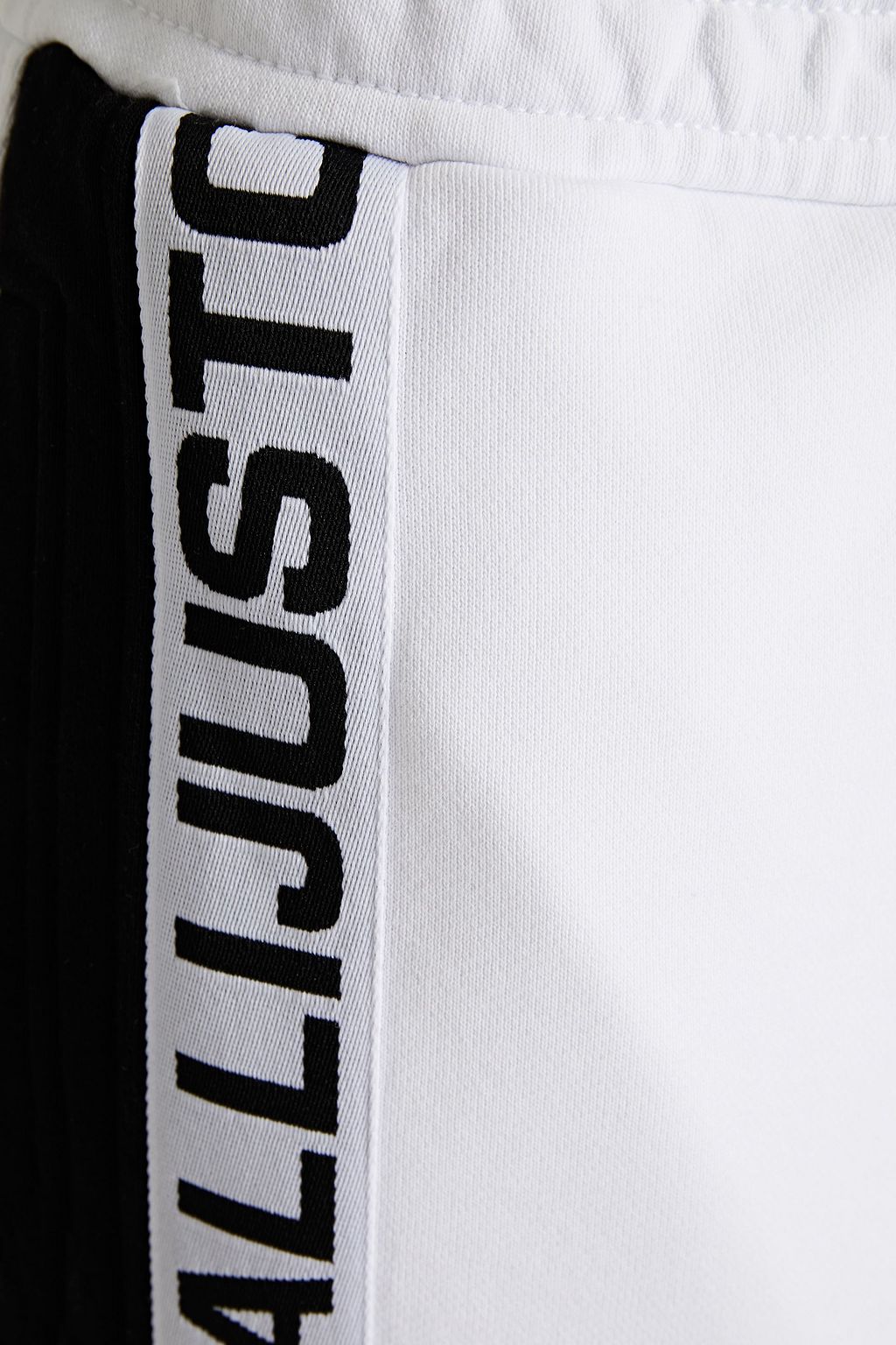 JUST CAVALLI Jacquard-trimmed French cotton-terry tapered pants