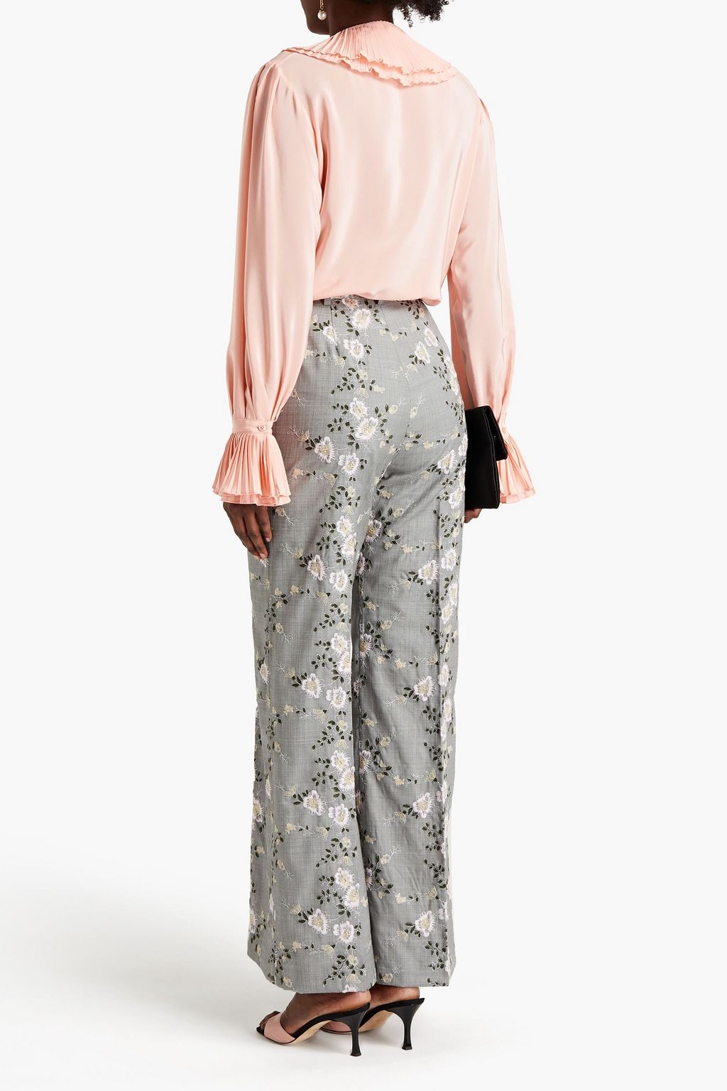GIAMBATTISTA VALLI Embroidered wool wide-leg pants
