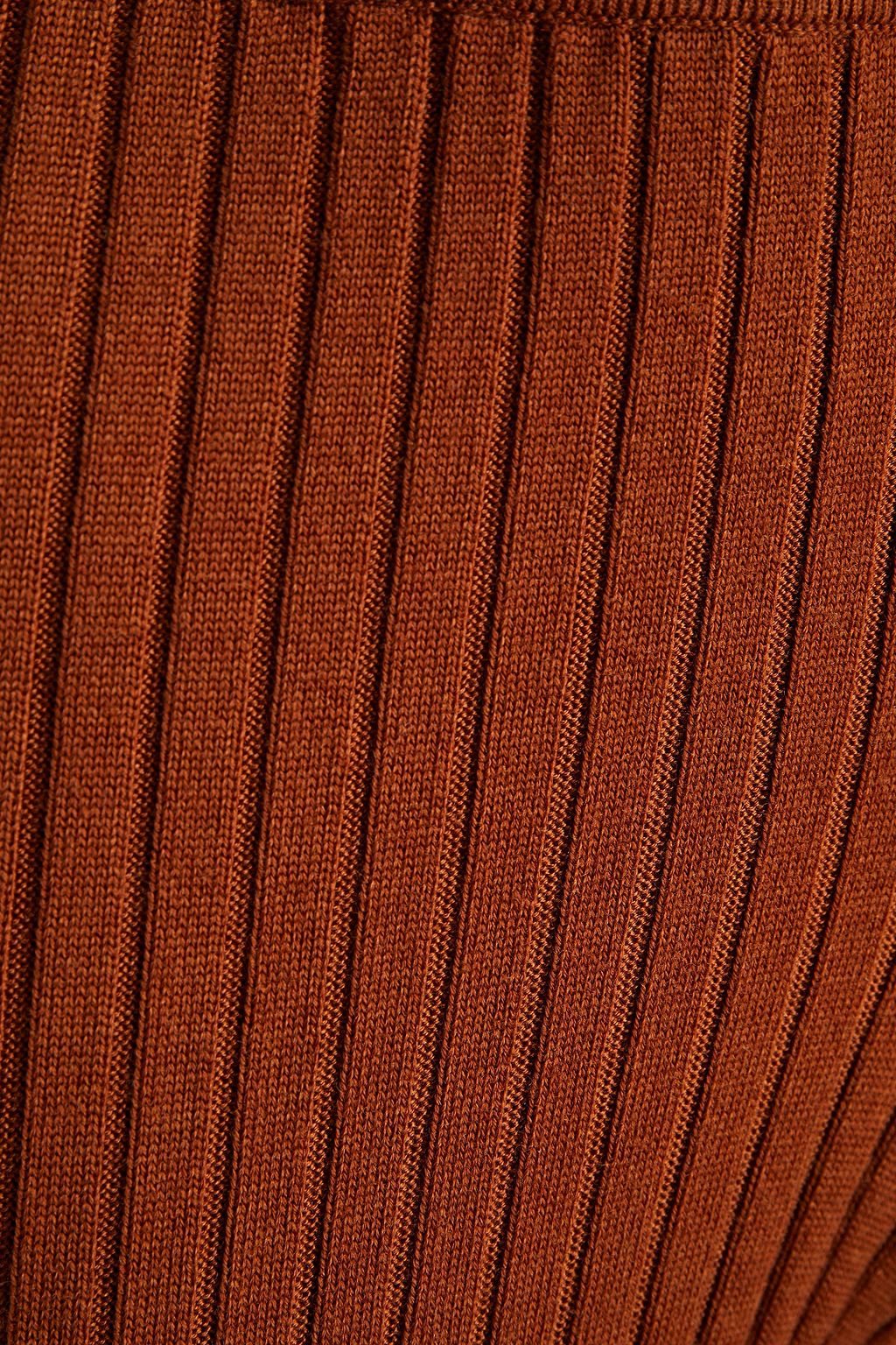 PAUL SMITH Ribbed wool and Lyocell-blend straight-leg pants