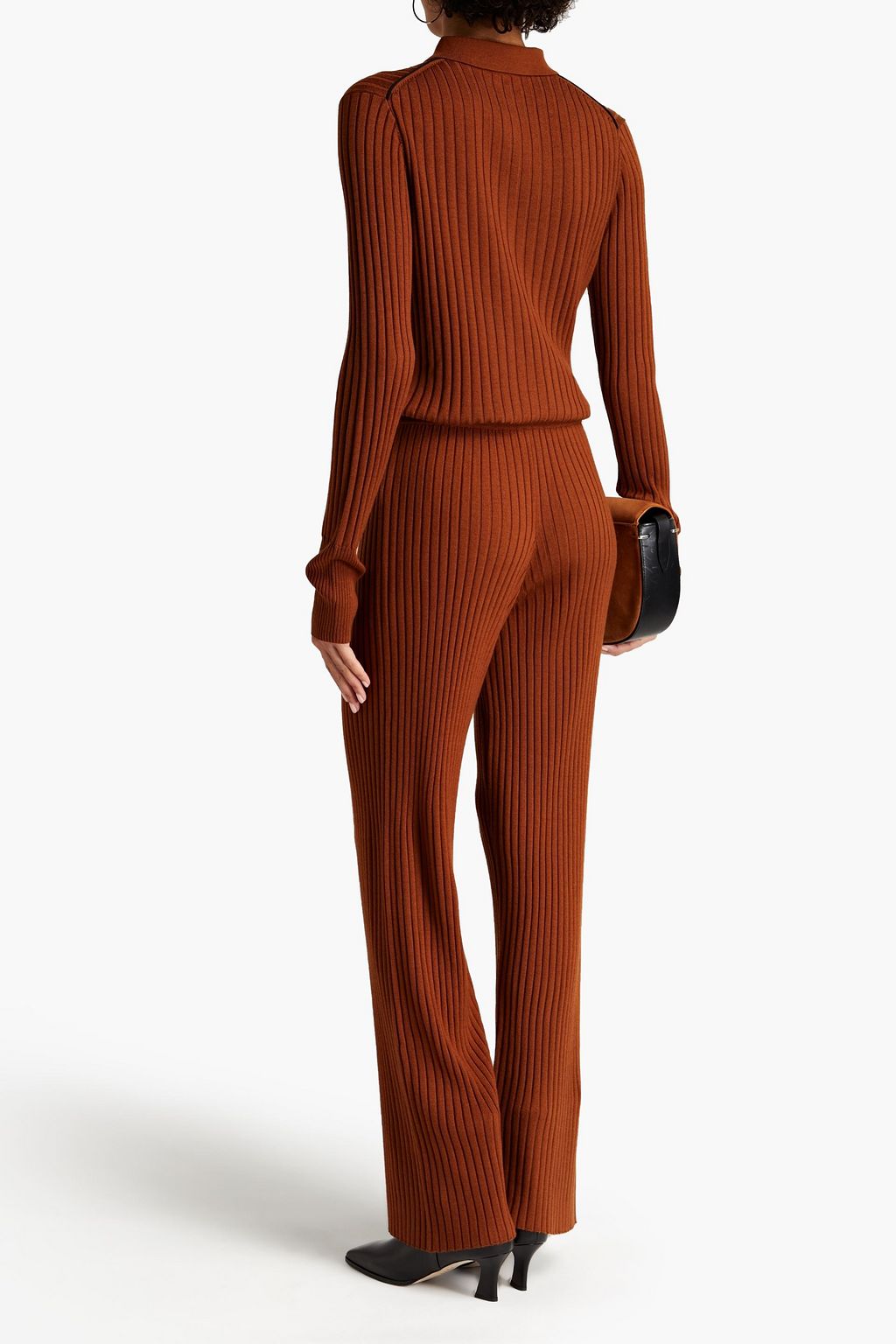 PAUL SMITH Ribbed wool and Lyocell-blend straight-leg pants