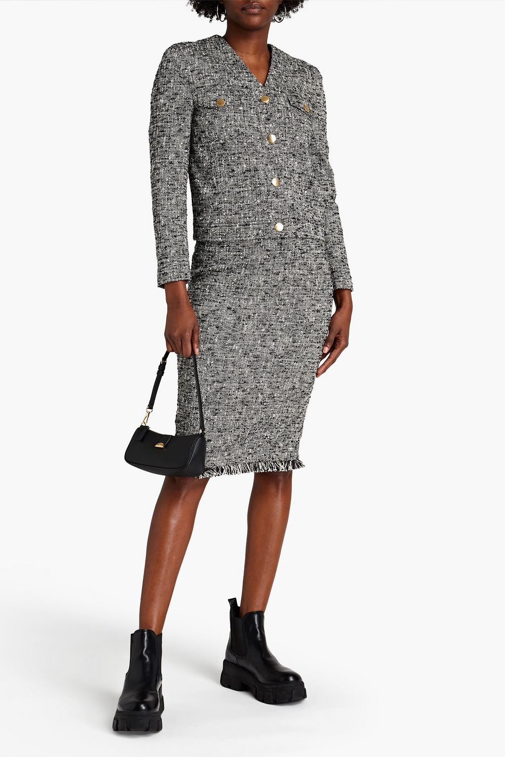 BOUTIQUE MOSCHINO Bouclé-tweed skirt
