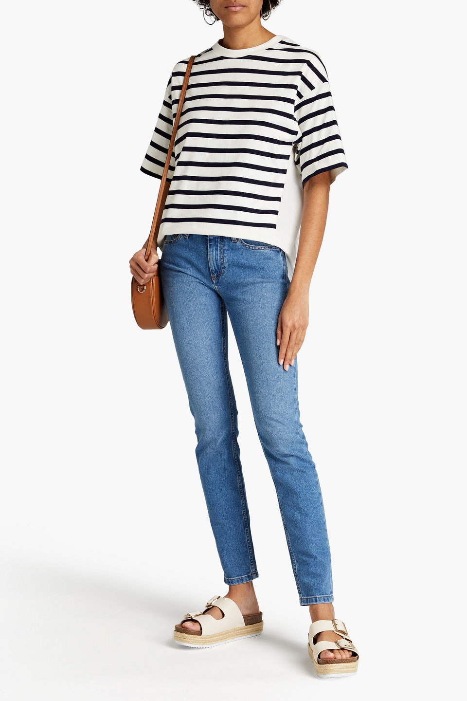 Vanessa Bruno Nicole Faded Mid-rise Straight-leg Jeans In Mid Denim