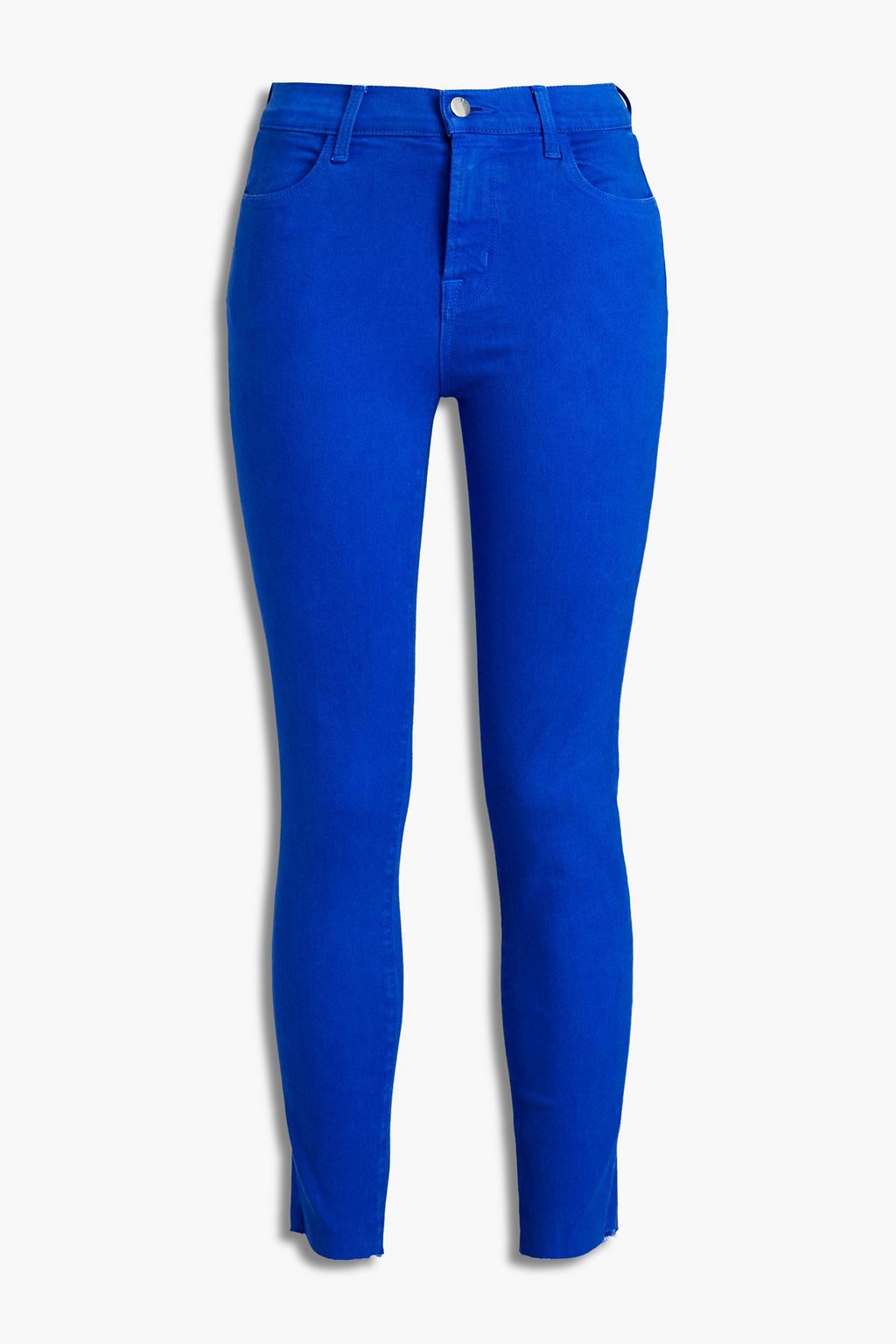 Distressed mid-rise skinny jeans 