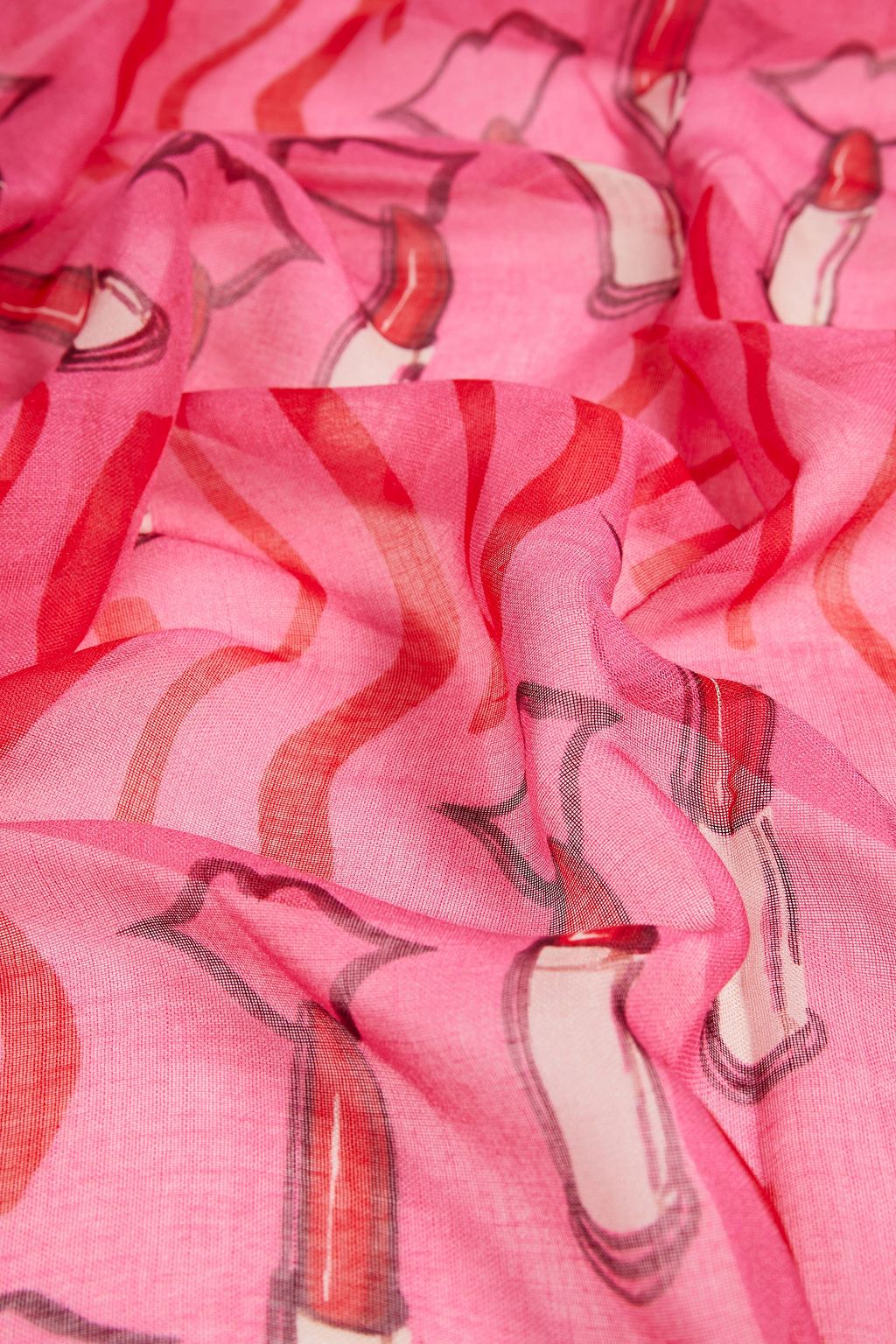 VALENTINO GARAVANI Frayed printed silk and modal-blend scarf