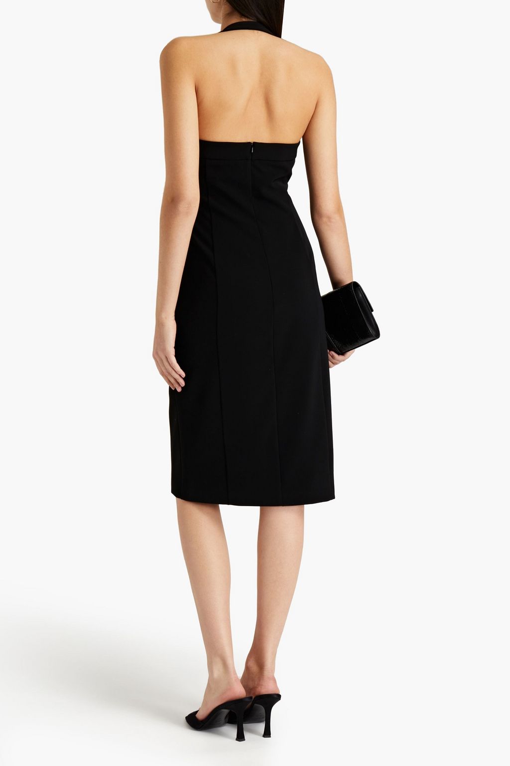 BOUTIQUE MOSCHINO Knotted crepe halterneck dress