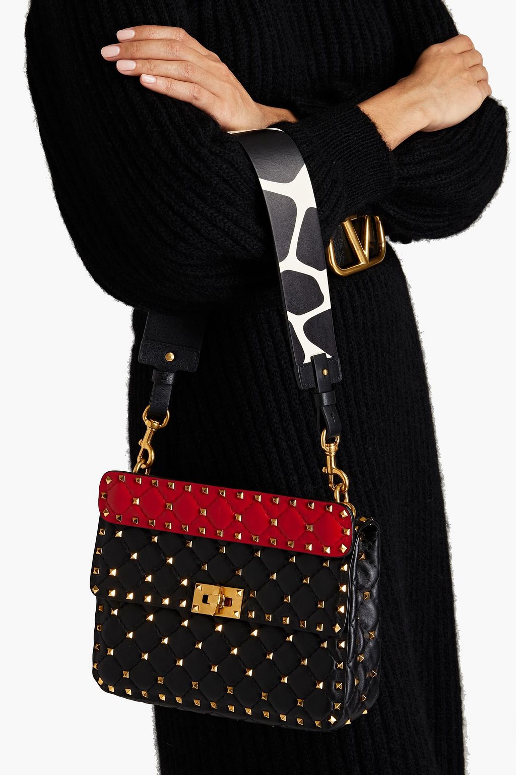 VALENTINO GARAVANI Rockstud Spike quilted leather shoulder bag THE