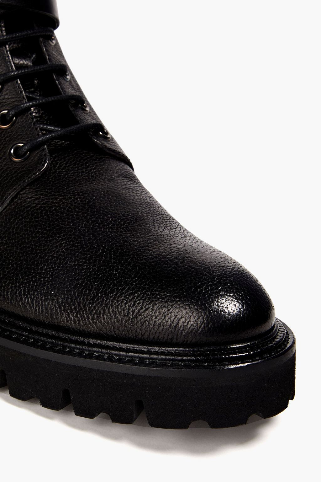 PAUL SMITH Buckled textured-leather combat boots