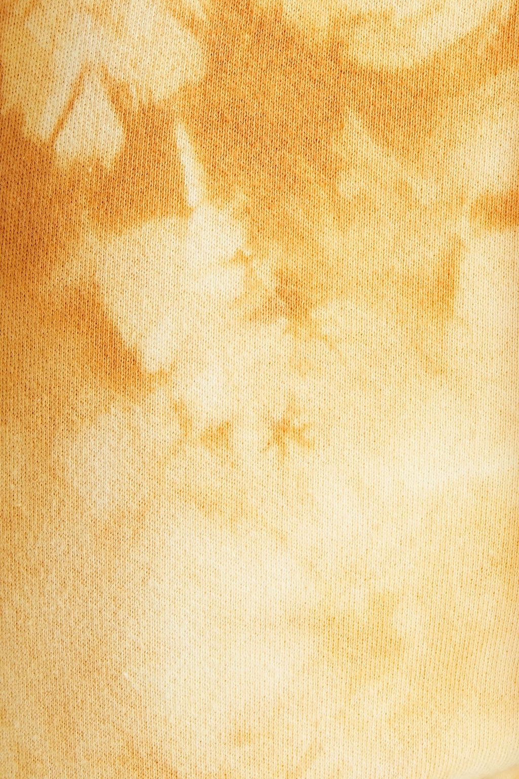 ENZA COSTA Tie-dyed French cotton-blend terry track pants