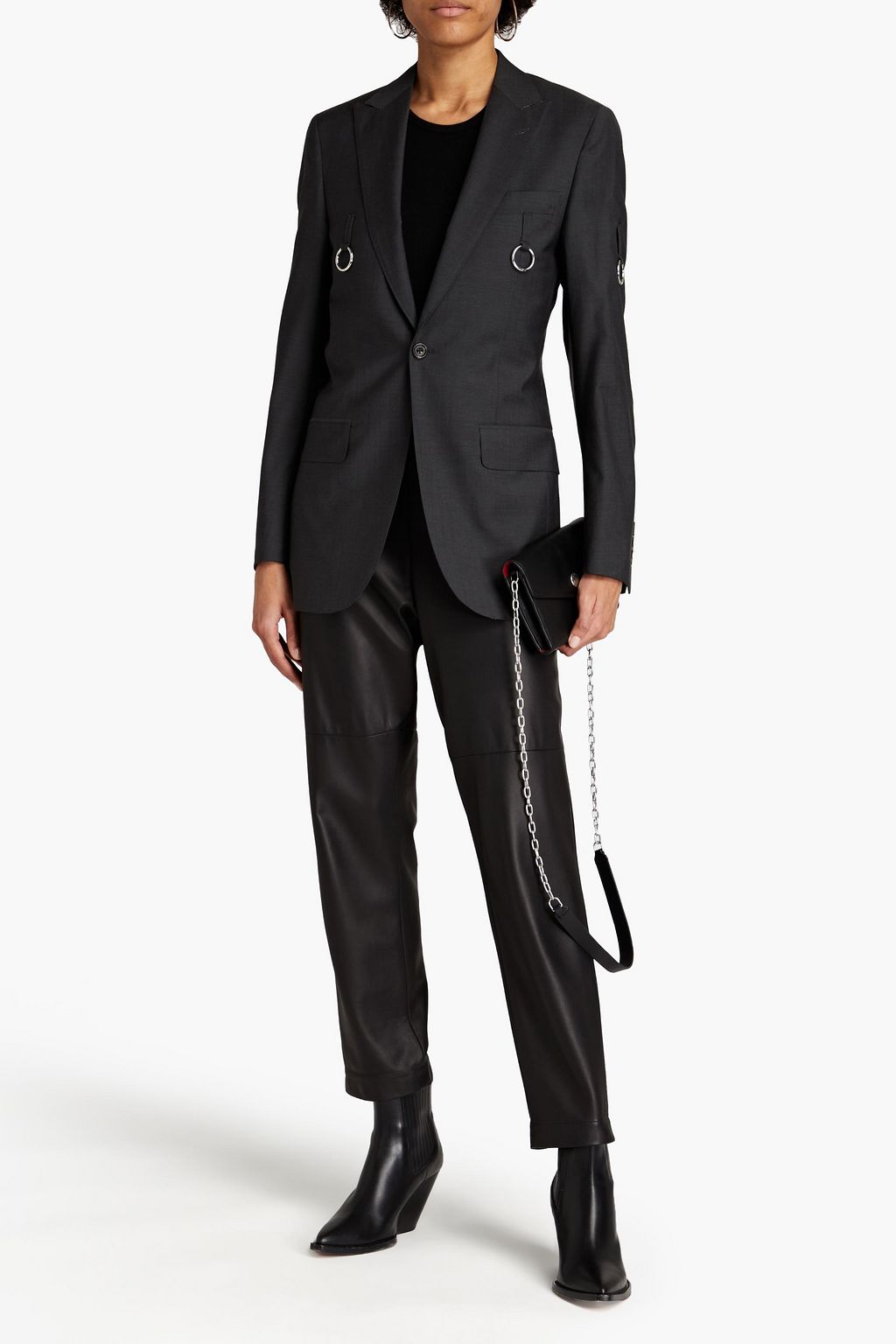 R13 Ring-embellished wool blazer