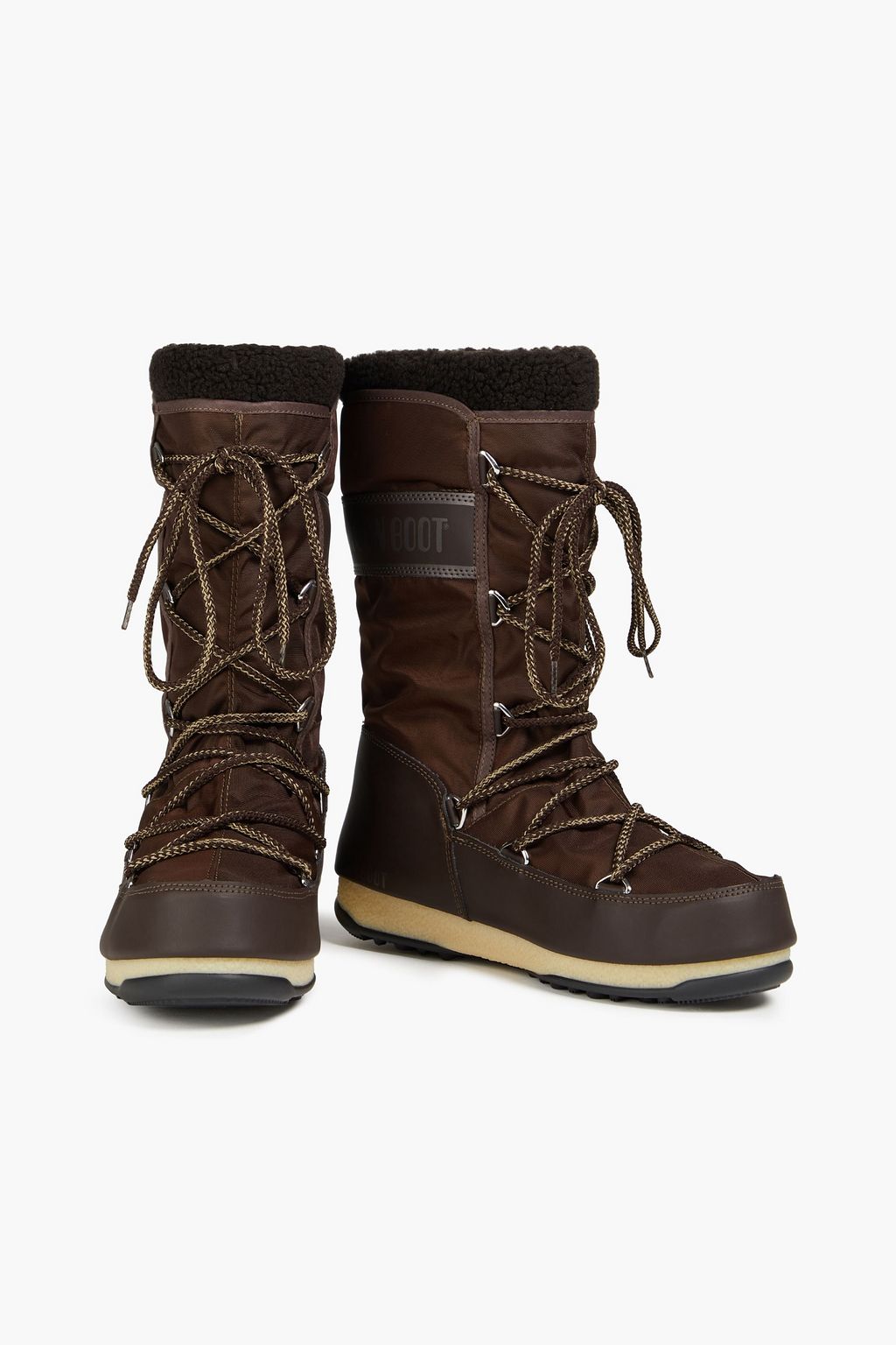 MOON BOOT Monaco faux shearling-trimmed shell snow boots