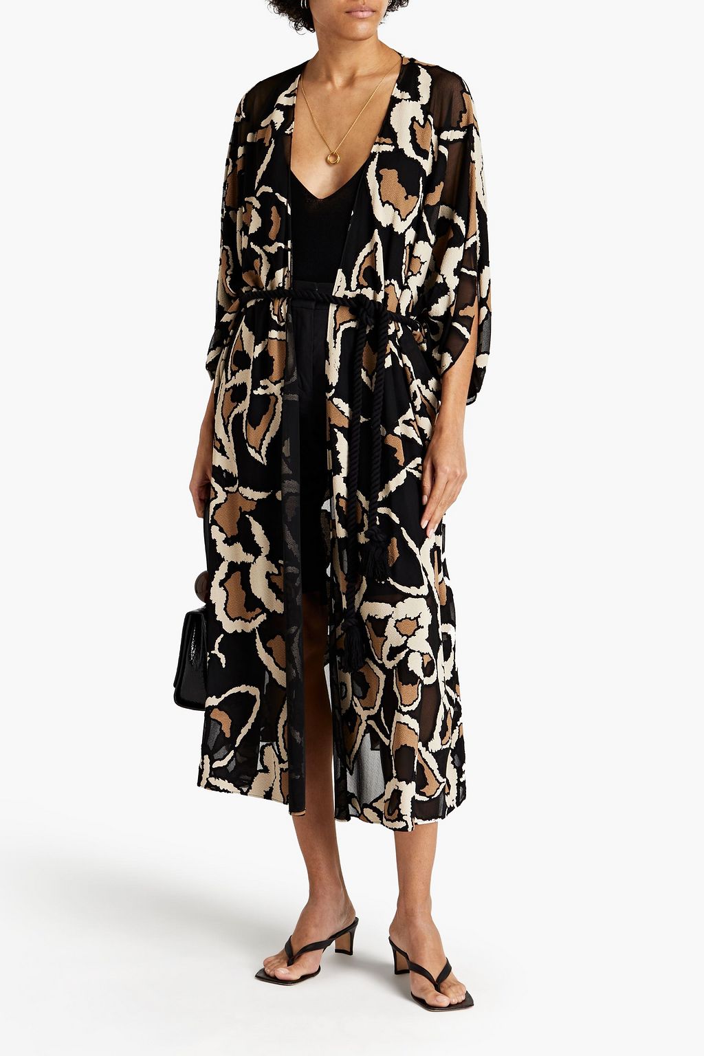 LISA MARIE FERNANDEZ Jacquard-knit kimono