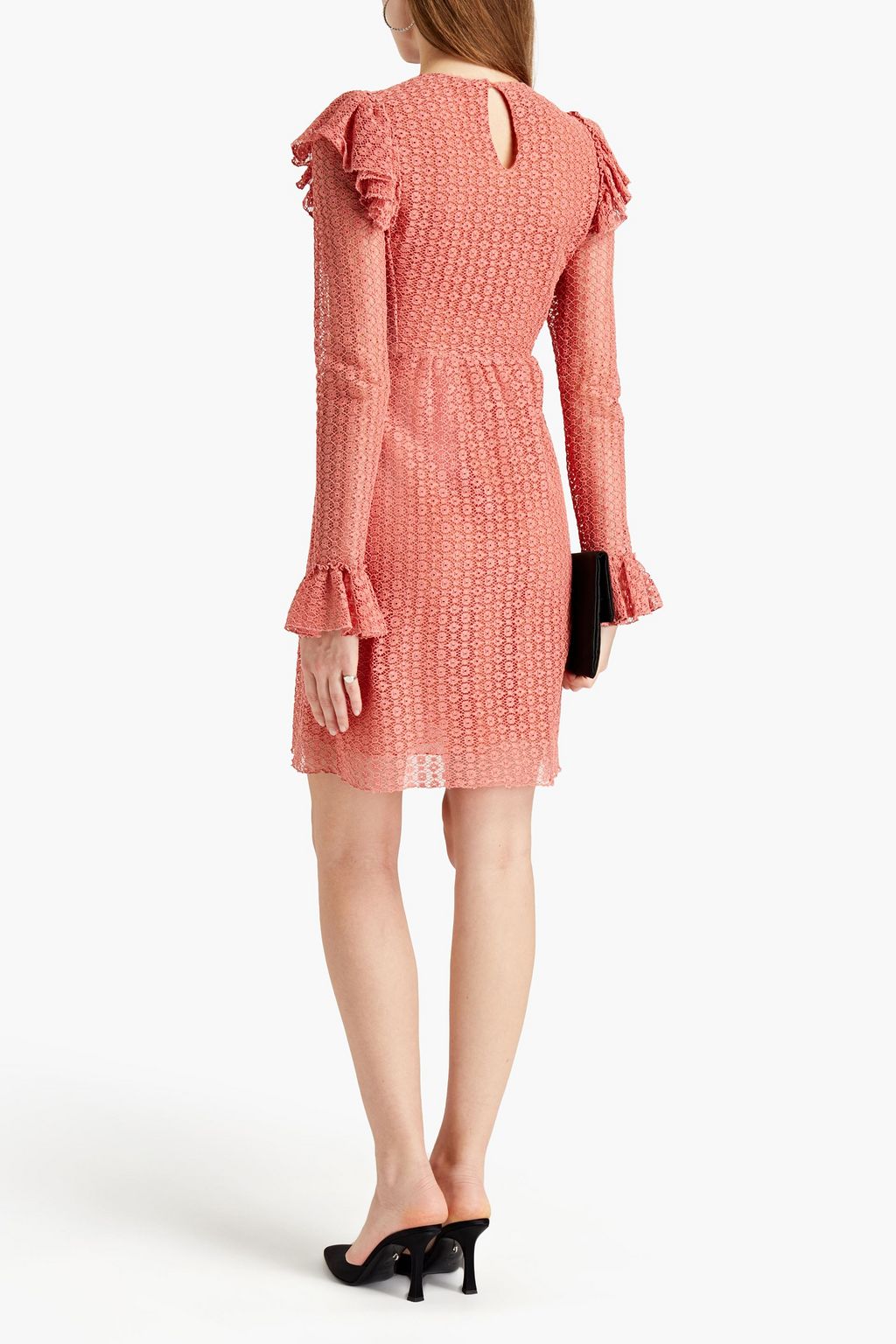 GIAMBATTISTA VALLI Ruffled cotton-blend corded lace mini dress