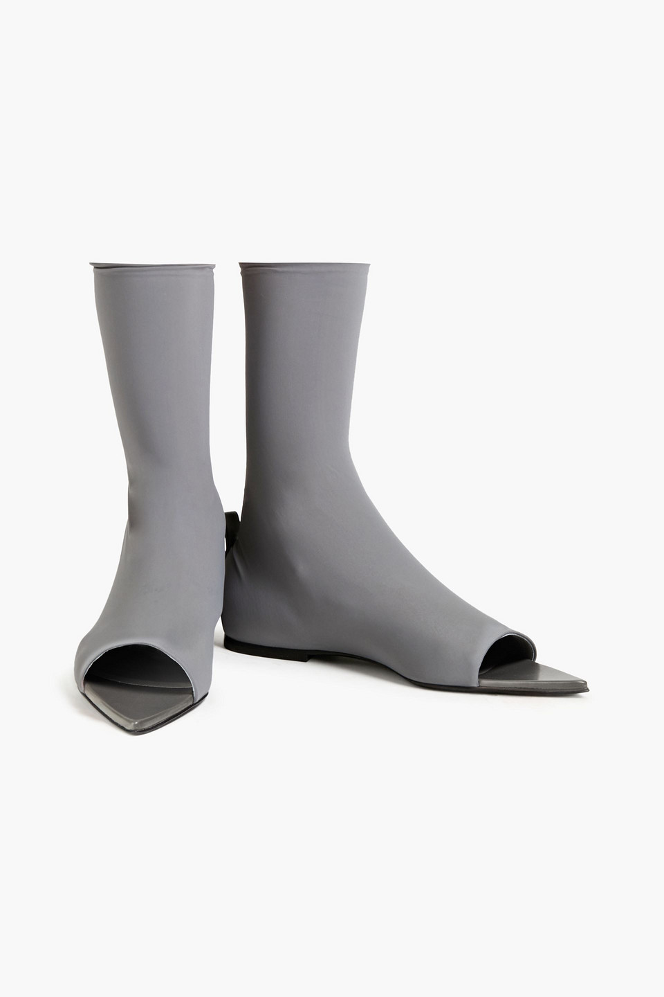 Jil Sander Leather-trimmed Jersey Ankle Boots In Grey