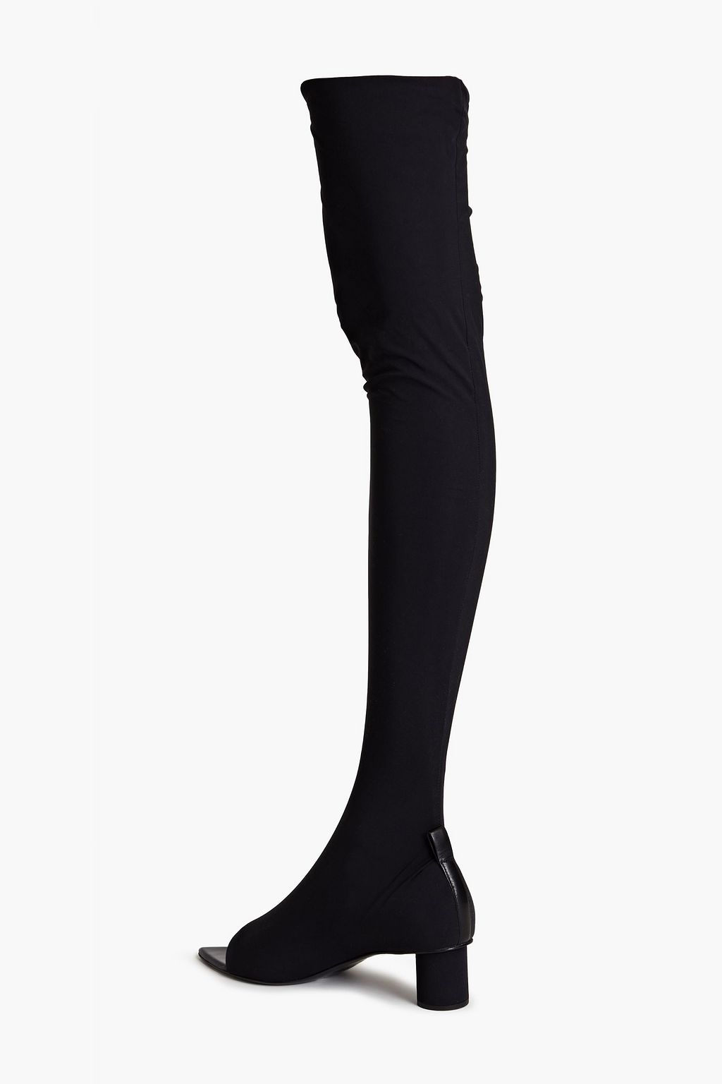 JIL SANDER Leather-paneled jersey thigh boots