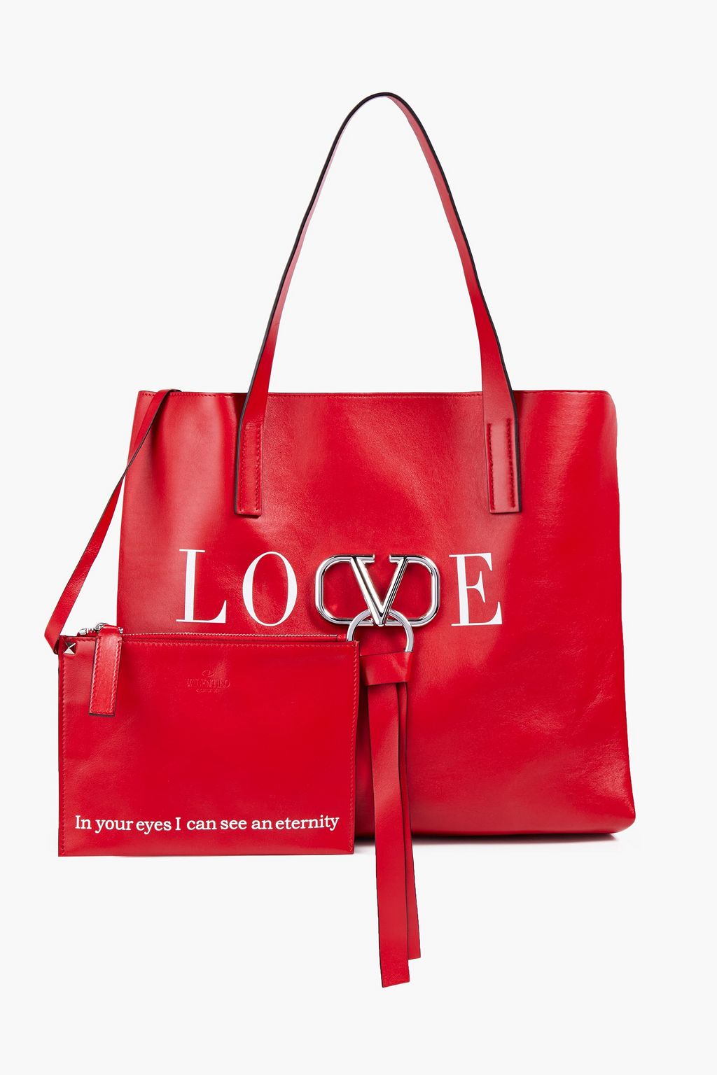 VALENTINO GARAVANI VLOGO Tote Bag aus bedrucktem Leder