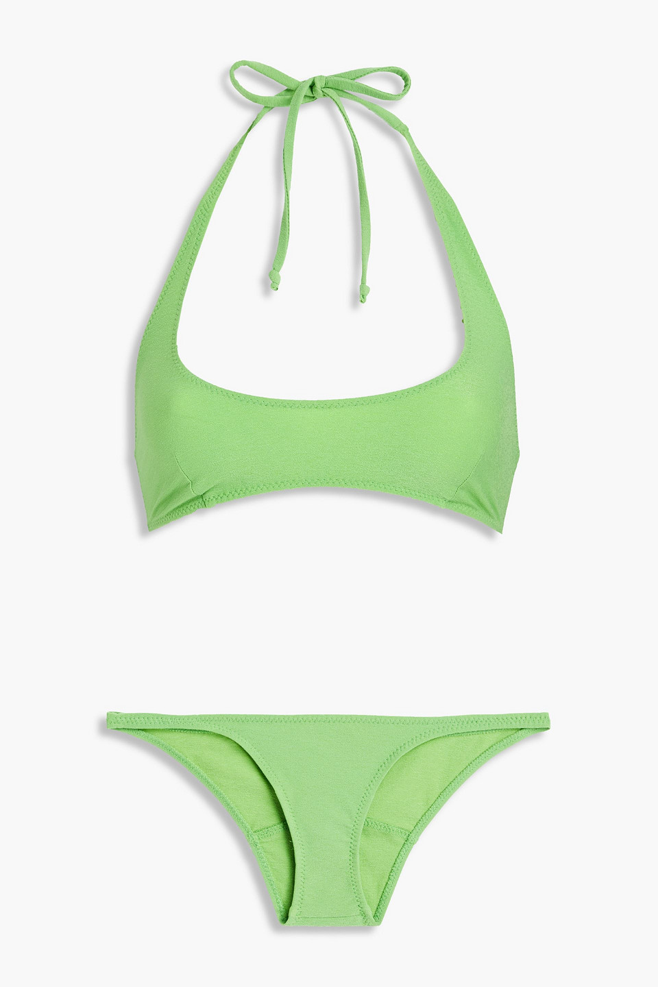 Lisa Marie Fernandez Stretch-crepe Bikini In Light Green