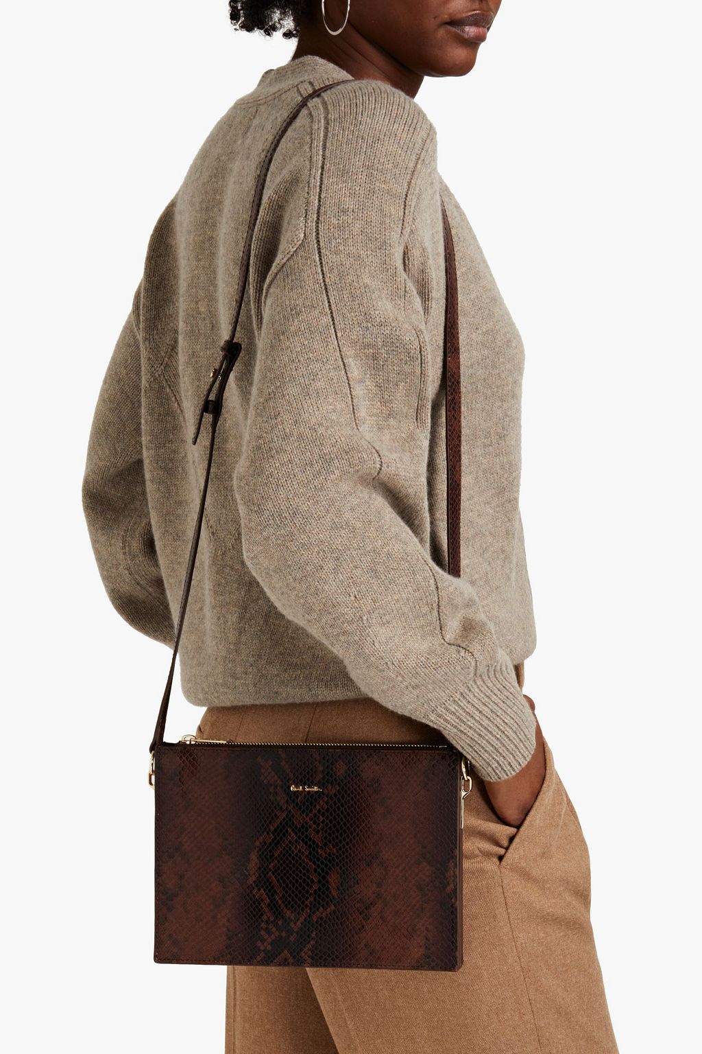 PAUL SMITH Snake-effect leather shoulder bag