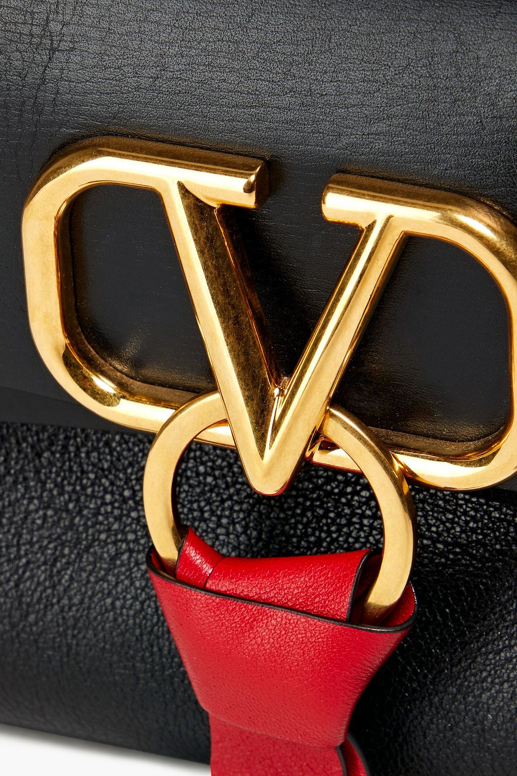 VALENTINO GARAVANI VLogo textured-leather shoulder bag