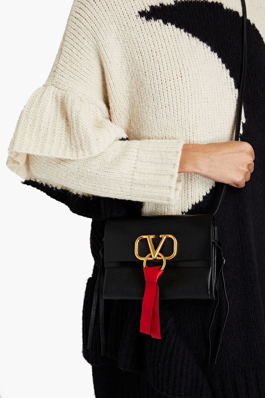 VALENTINO GARAVANI VLogo textured-leather shoulder bag