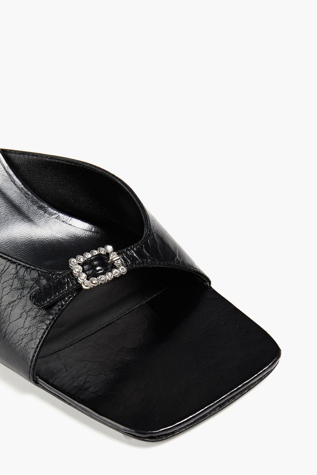 BY FAR Erin buckle-detailed leather mules