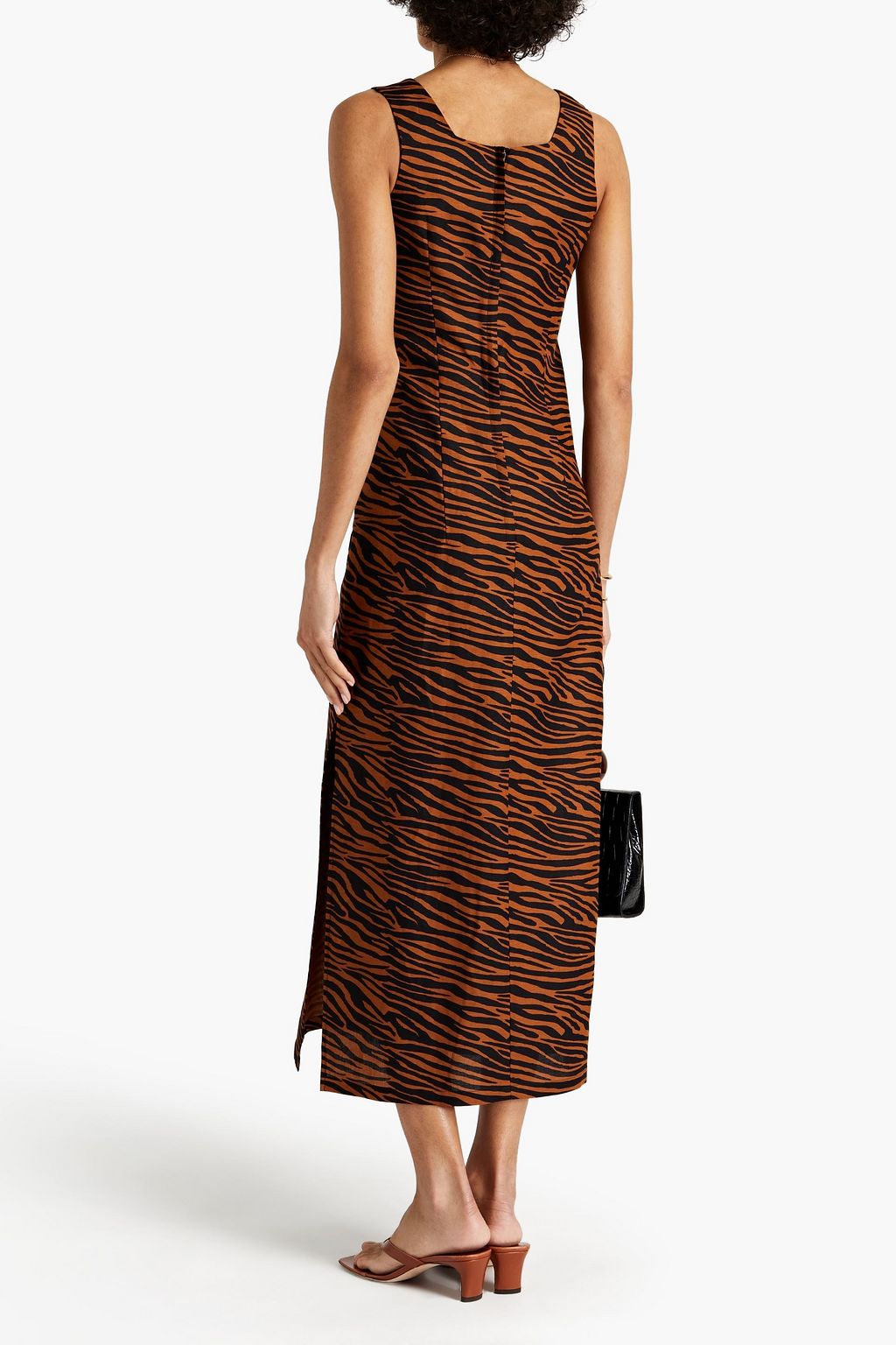 LISA MARIE FERNANDEZ Tiger-print cotton midi dress