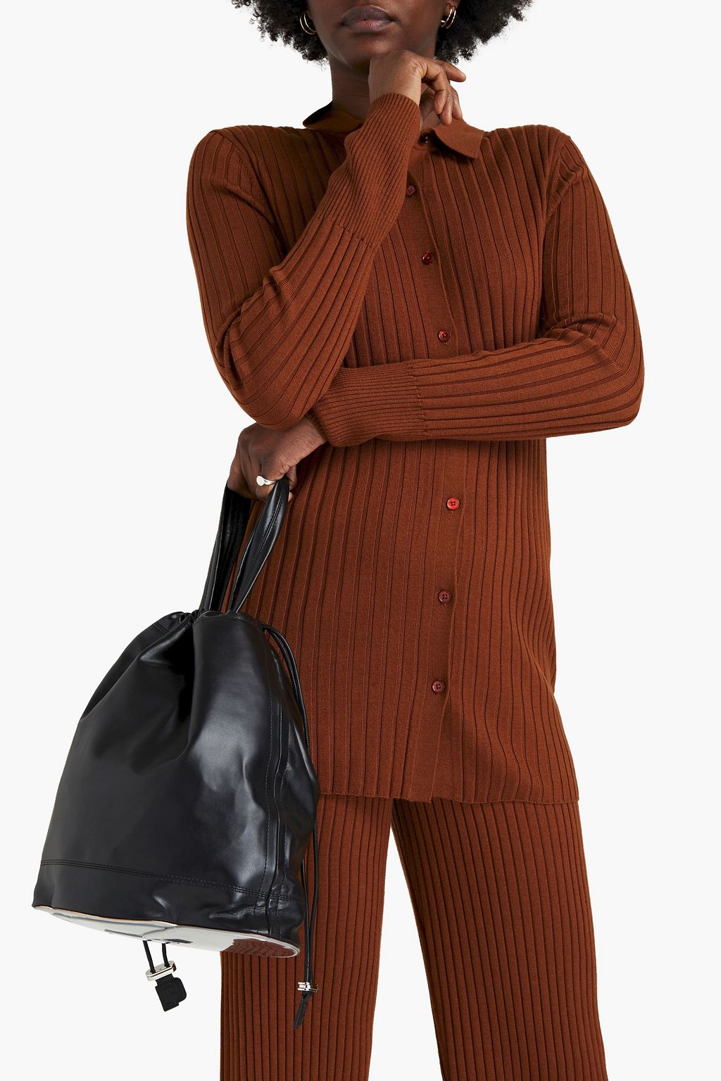 RABANNE Faux leather bucket bag