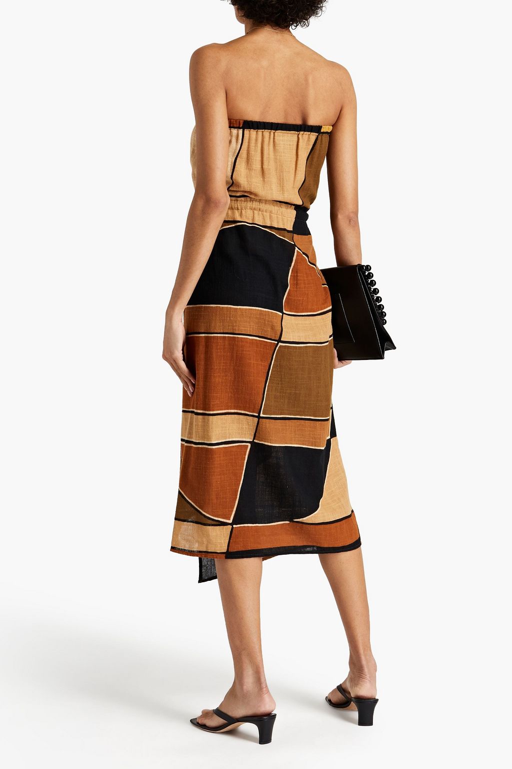 LISA MARIE FERNANDEZ Victor strapless printed cotton-gauze midi dress