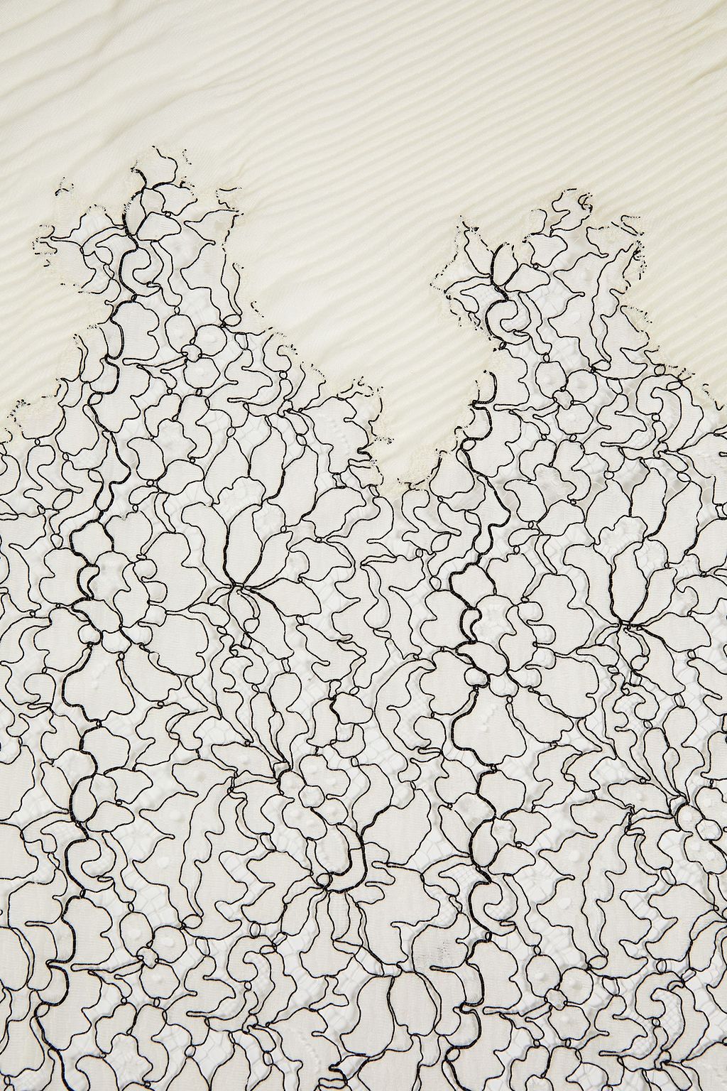 VALENTINO GARAVANI Corded lace-paneled wool and silk-blend gauze scarf