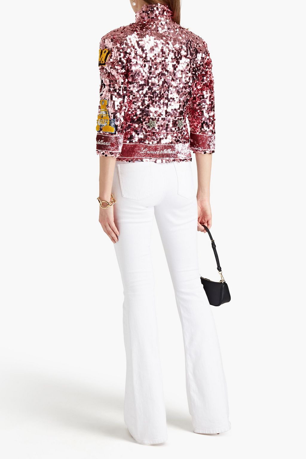 DOLCE&GABBANA Double-breasted embellished sequined woven jacket