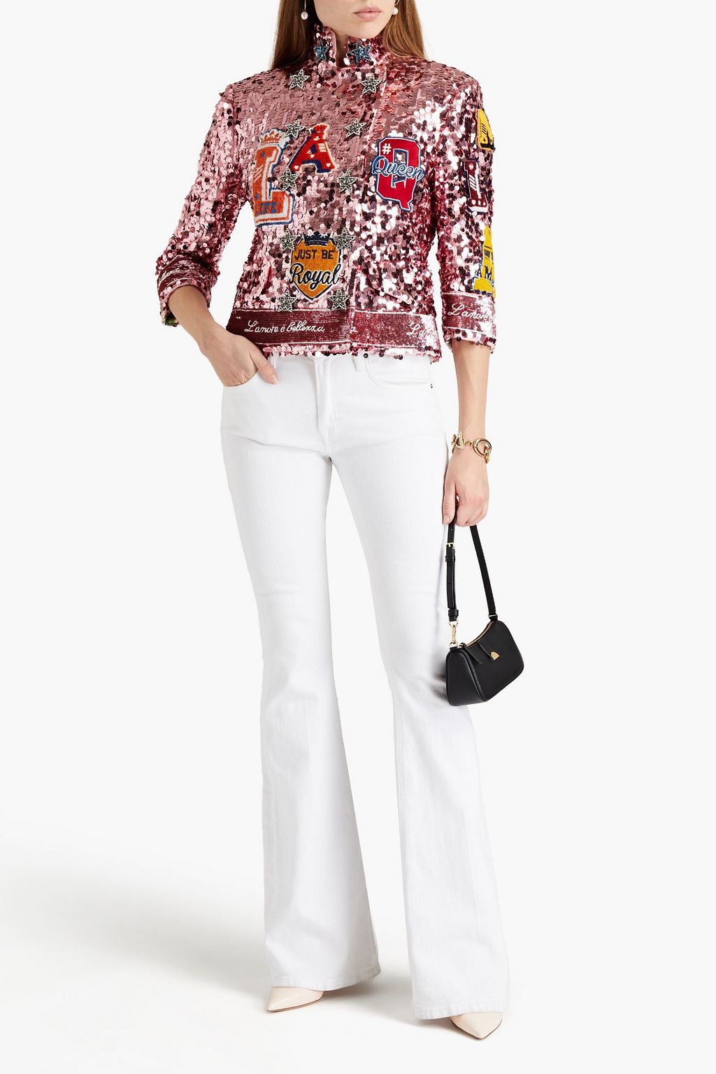 DOLCE&GABBANA Double-breasted embellished sequined woven jacket