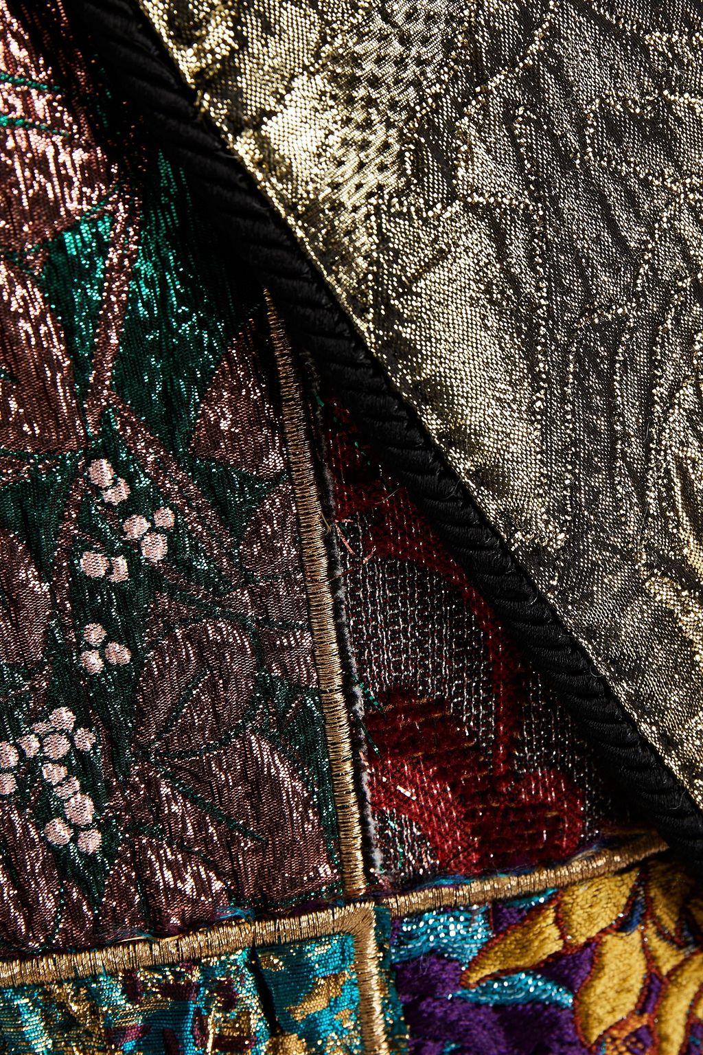 DOLCE&GABBANA Double-breasted patchwork-effect brocade coat