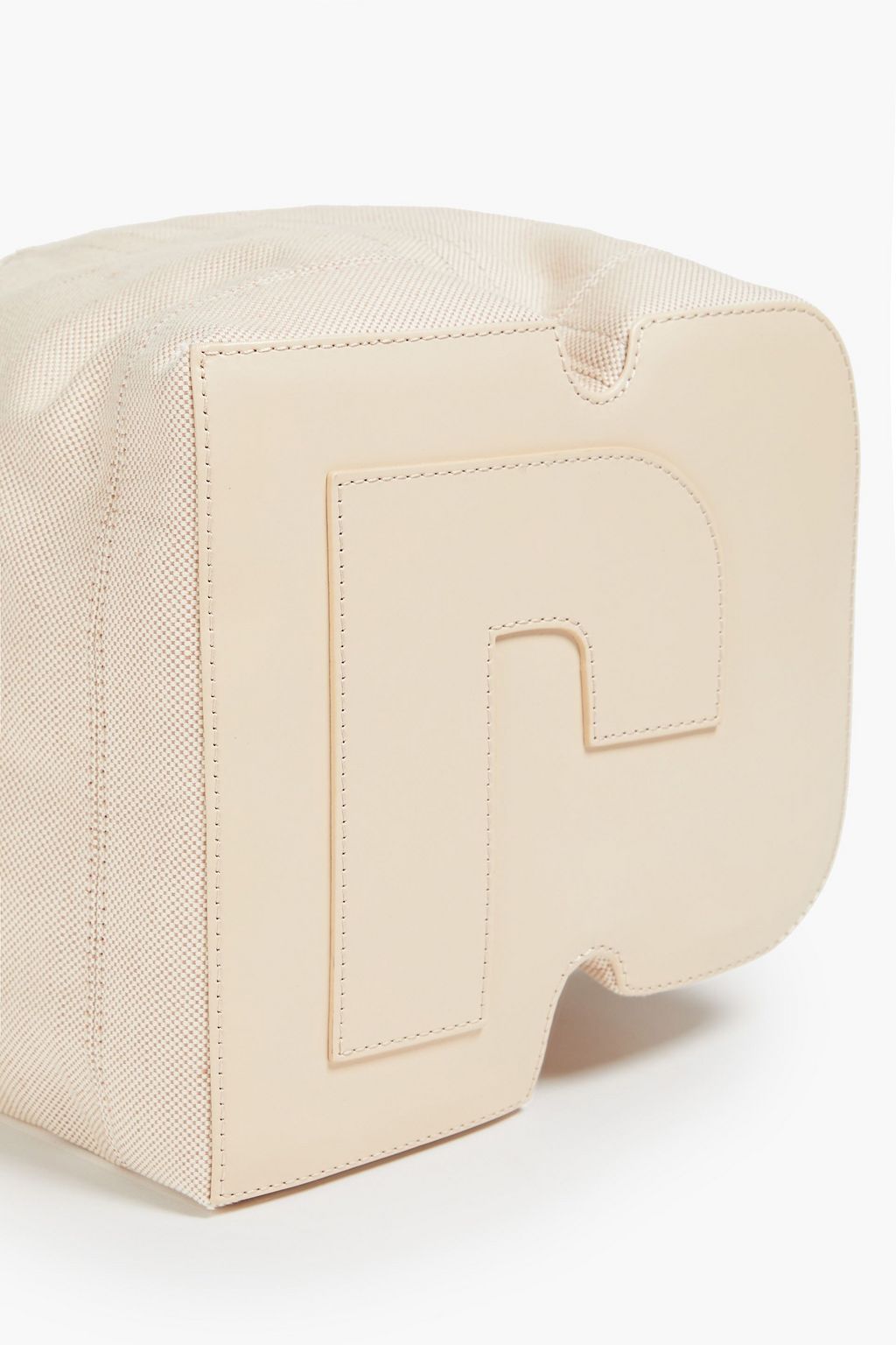 RABANNE Leather-trimmed canvas bucket bag